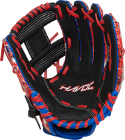 Easton Havoc Series 10.5-Inch Baseball Glove - Right Hand Thrower - Black/Scarlet/Royal