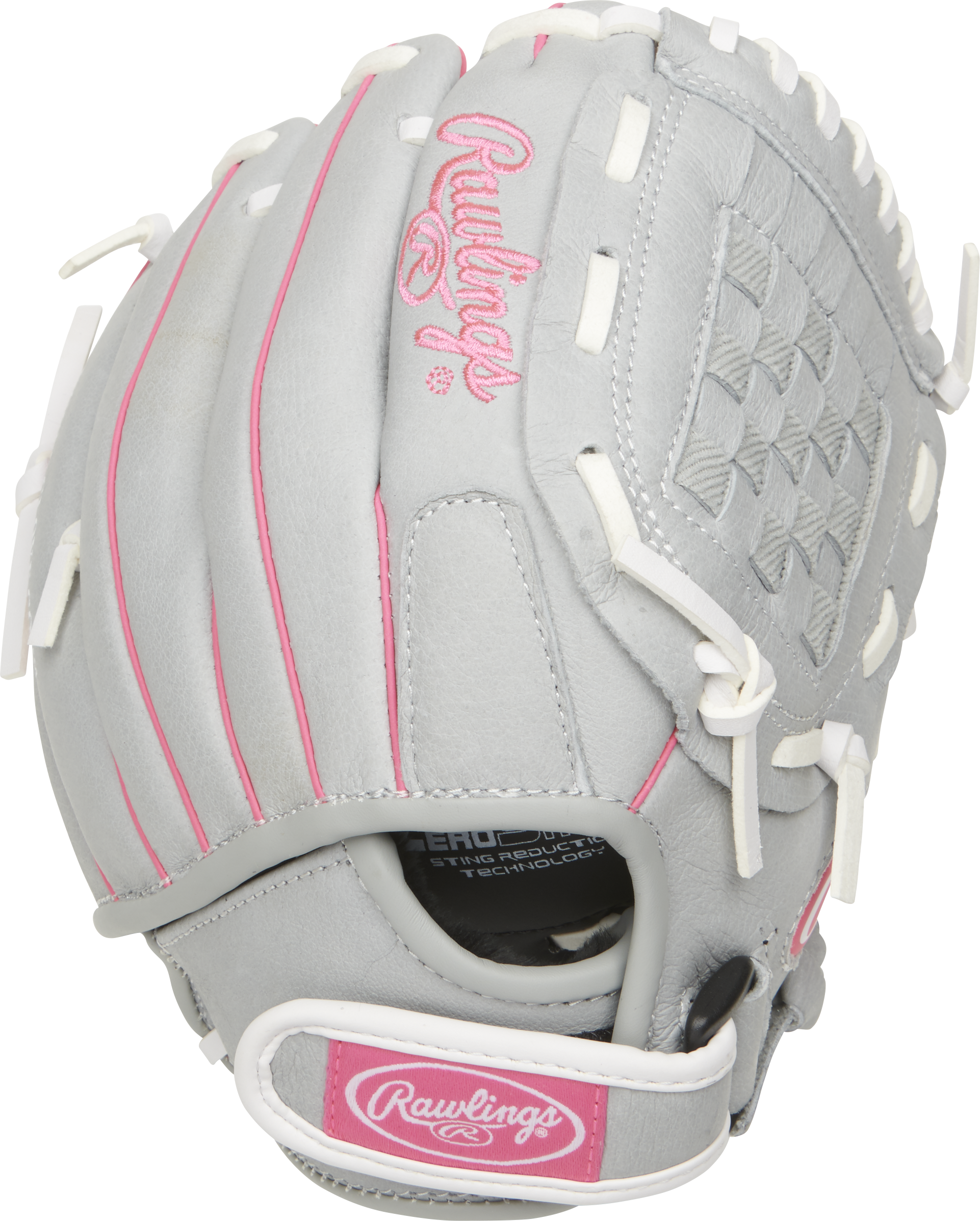 Rawlings Sure Catch Youth Series 10-Inch Softball Glove - Right Hand Thrower - Gray/Pink