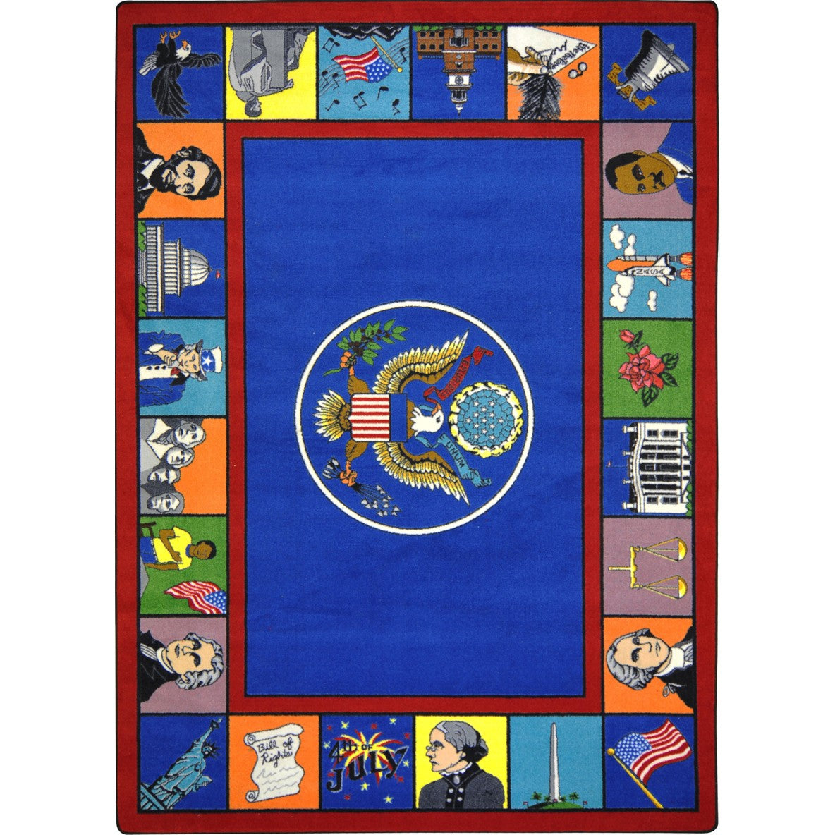Symbols of America 5'4" x 7'8" area rug in color Multi