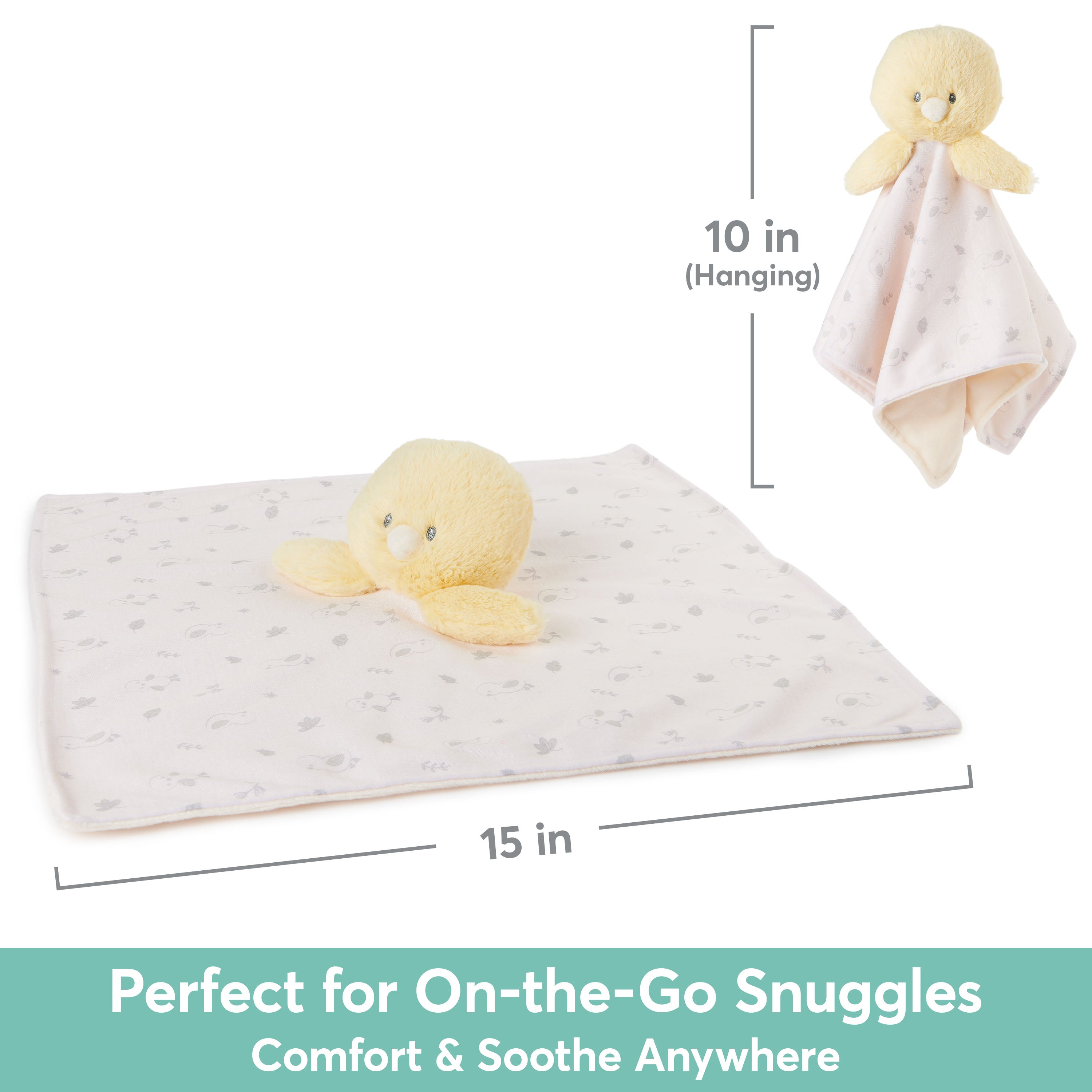 GUND Baby Sustainably Soft Duckling Lovey, Stuffed Animal Plush Blanket Made from 100% Recycled Materials, for Babies and Newborns, Yellow/Cream, 10”