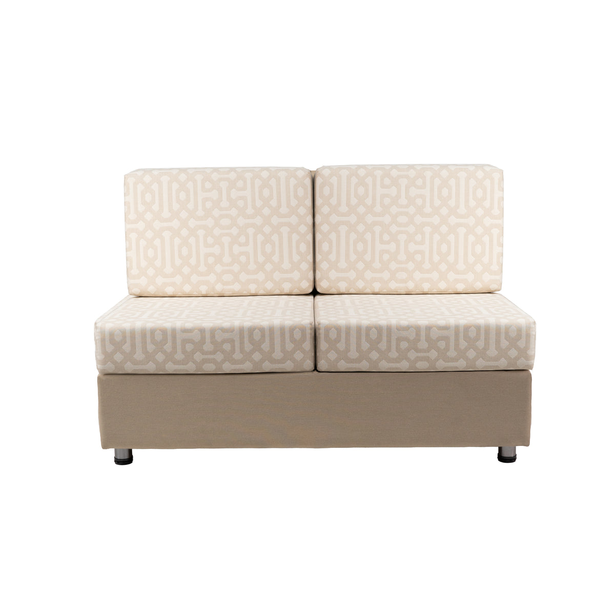 Outdoor Armless Sofa with Sunbrella - Fretwork Flax/Spectrum Sand