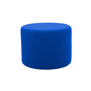 Outdoor 24" Round Ottoman with Sunbrella®, 18" H - Canvas Pacific Blue