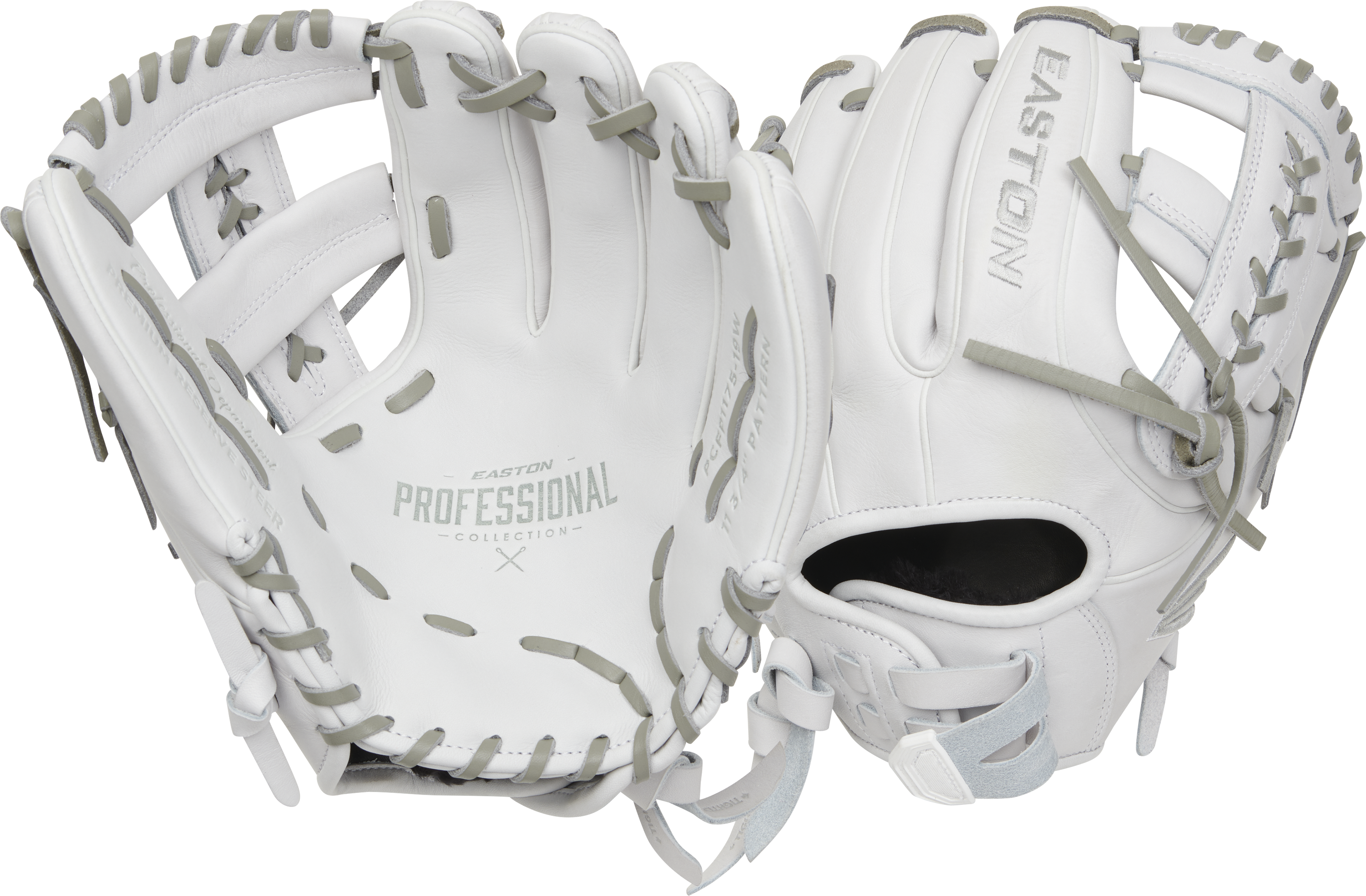 Easton Pro Collection Series 11.75-Inch Softball Glove - Right Hand Thrower - White/Gray