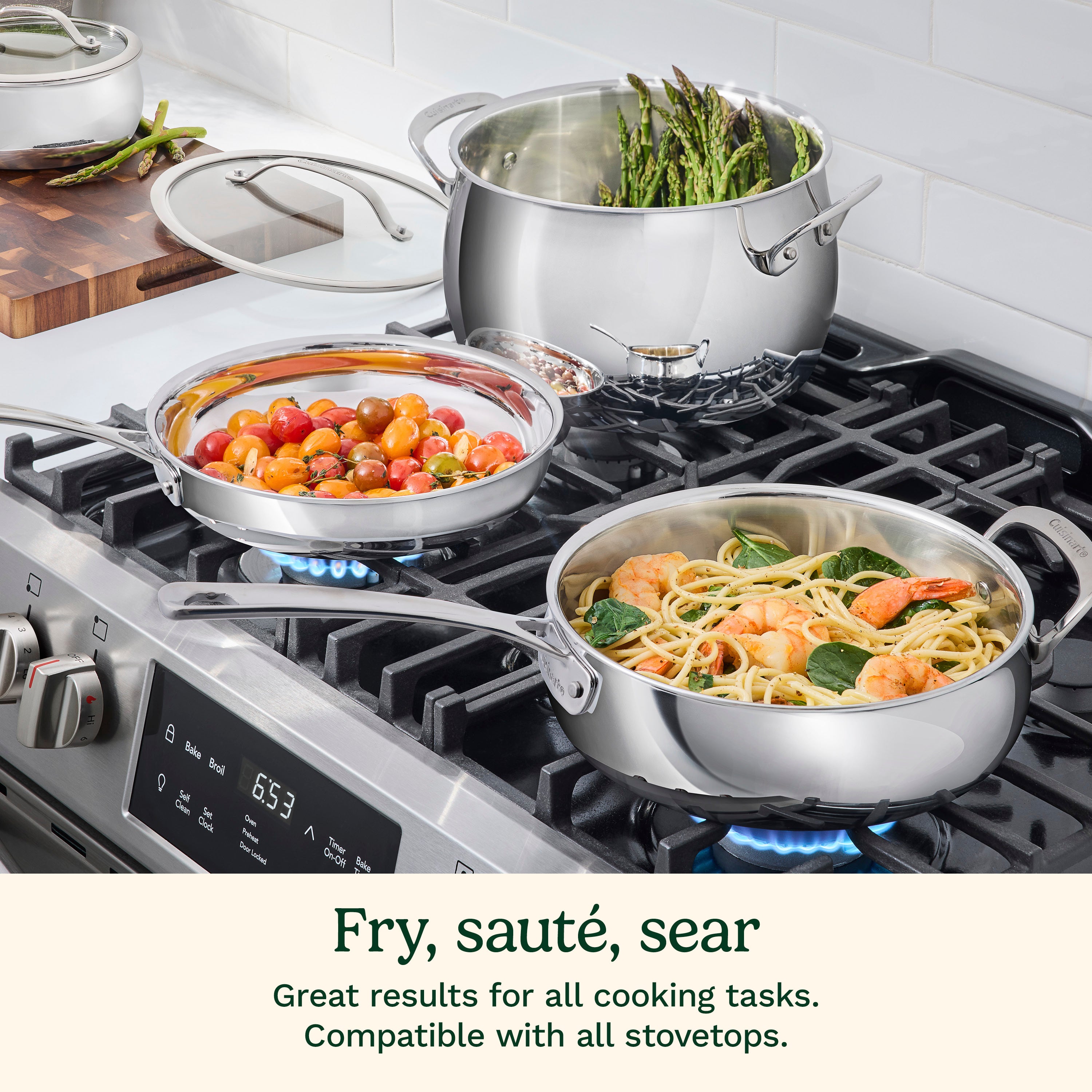 PureClad™ Triple-Ply 12" Stainless Steel Skillet with Helper Handle and Cover