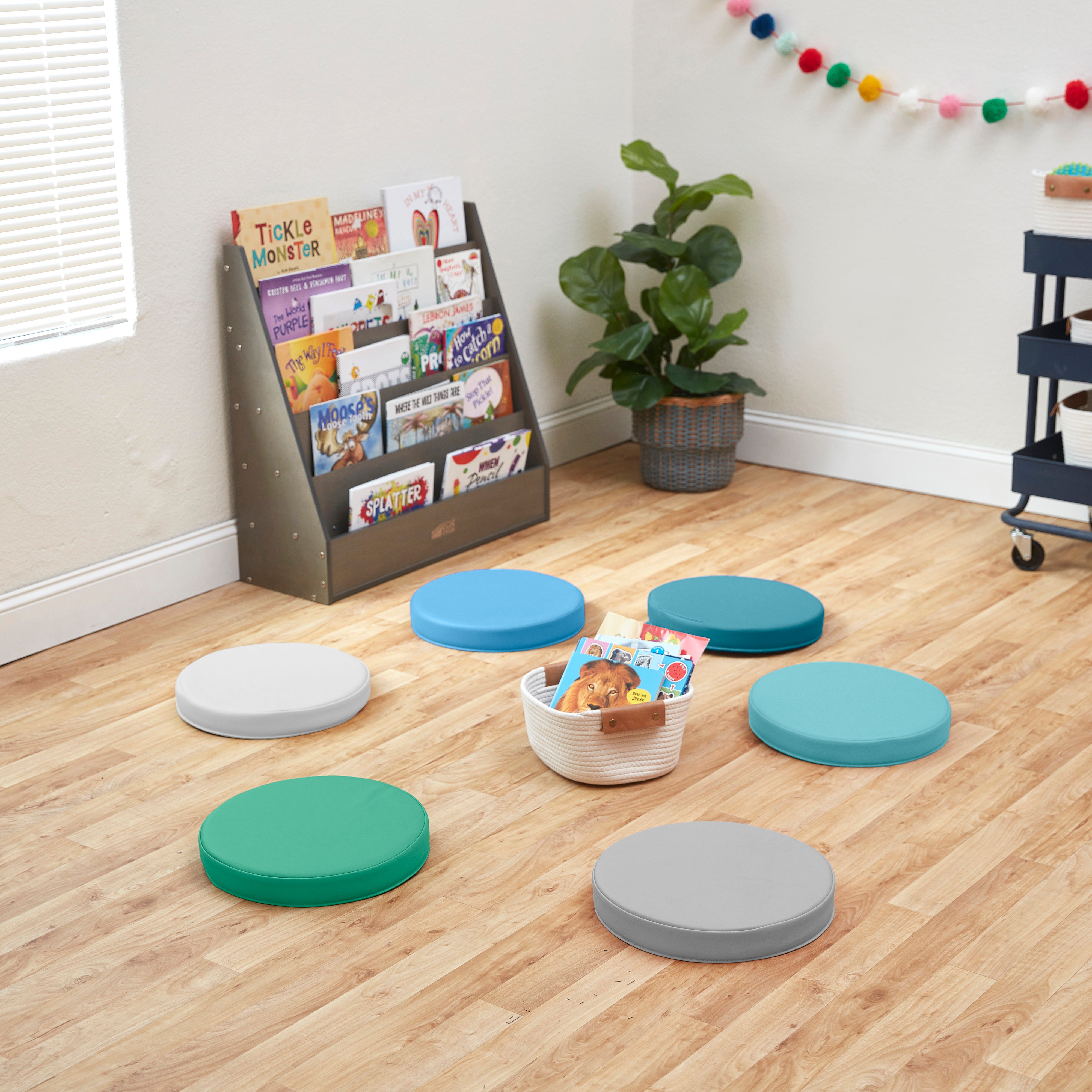 SoftZone Round Floor Cushion with Handle 6-Piece - Contemporary