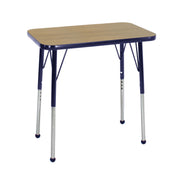 18" x 30" Rectangle T-Molding Activity Table with Adjustable Standard Ball Glide Legs - Pasadena Oak/Navy