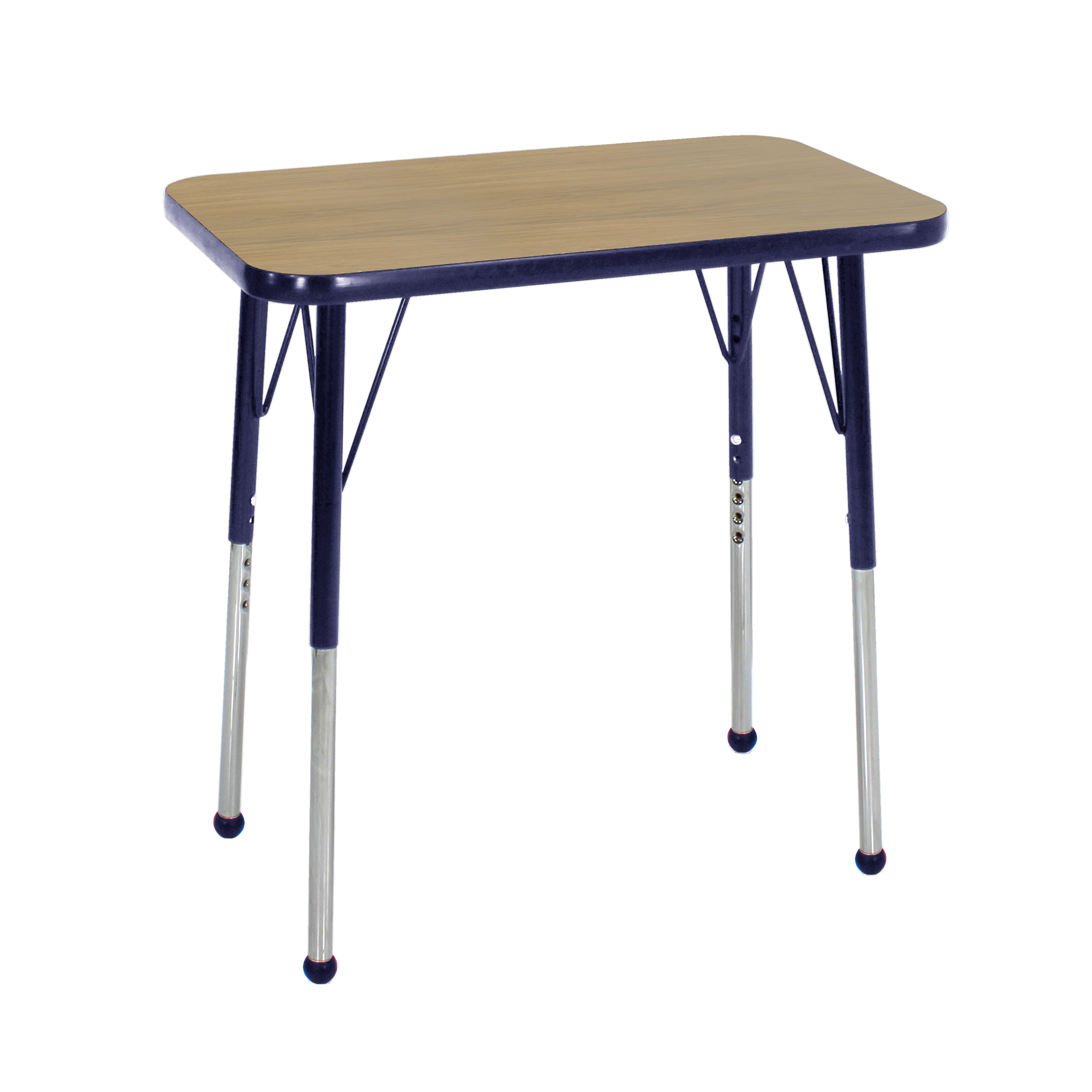 18" x 30" Rectangle T-Molding Activity Table with Adjustable Standard Ball Glide Legs - Pasadena Oak/Navy