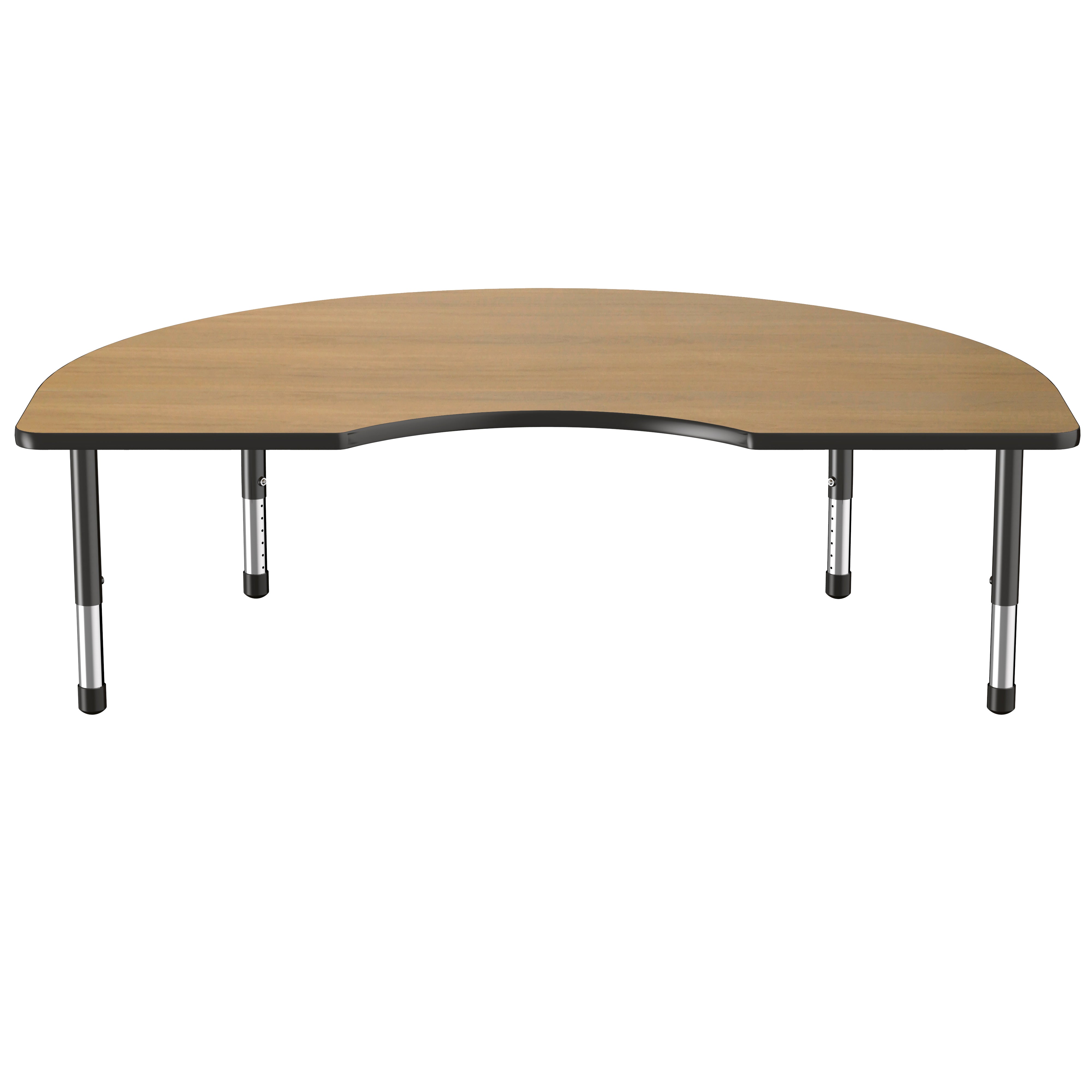 48" x 72" Kidney Thermofused Activity Table with Adjustable Chunky Legs - Pasadena Oak/Black