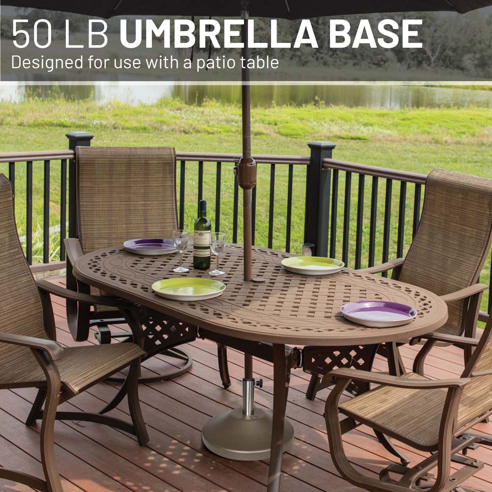 Fillable 50 lb Premium Umbrella Base with Stainless Stem (Bronze)