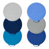 SoftScape 15" Round Floor Cushions, 6-Piece - Navy/Powder Blue