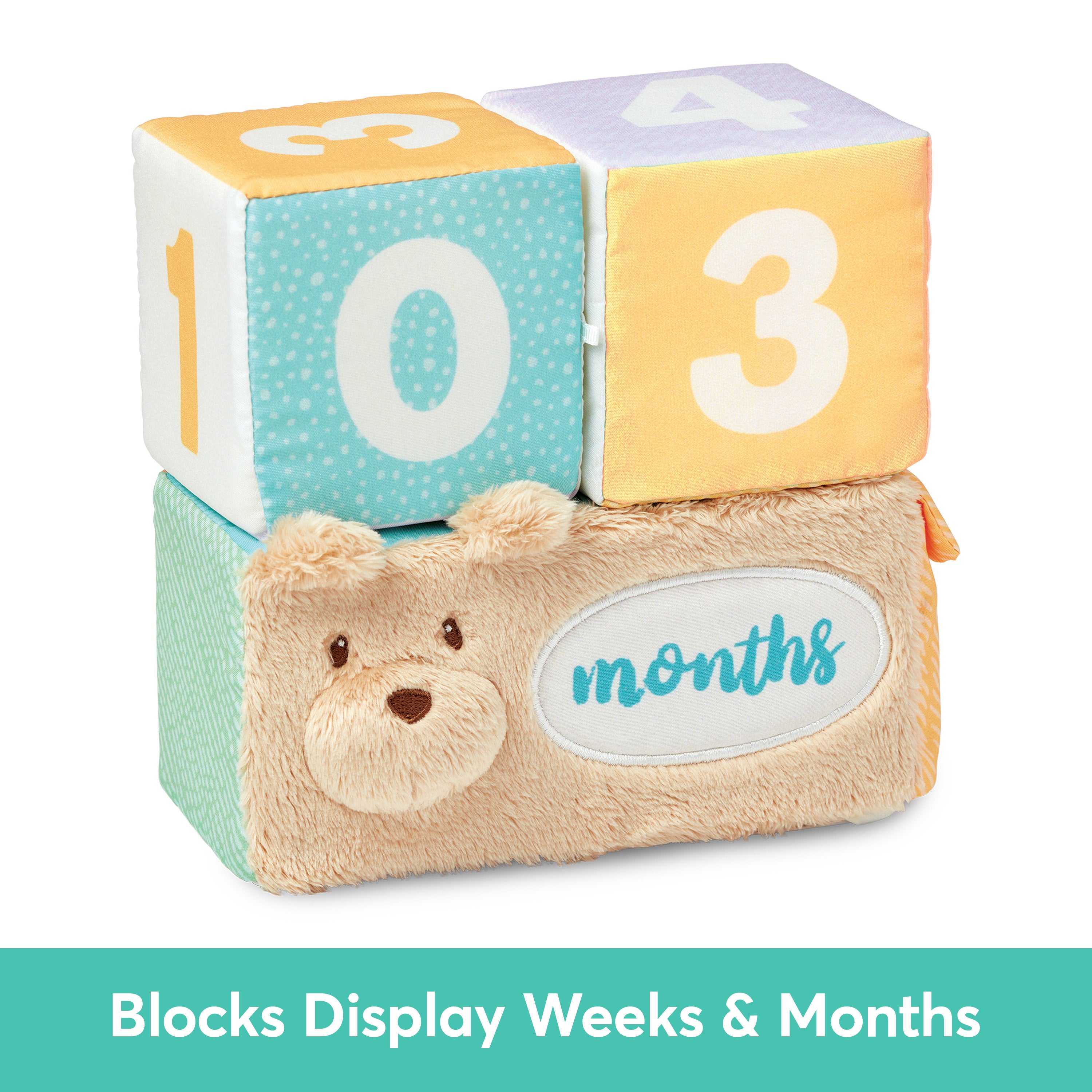 Baby GUND Milestones and Moments Soft Blocks, Plush Photo Prop Sensory Toy Blocks for Babies and Newborns, Multicolor