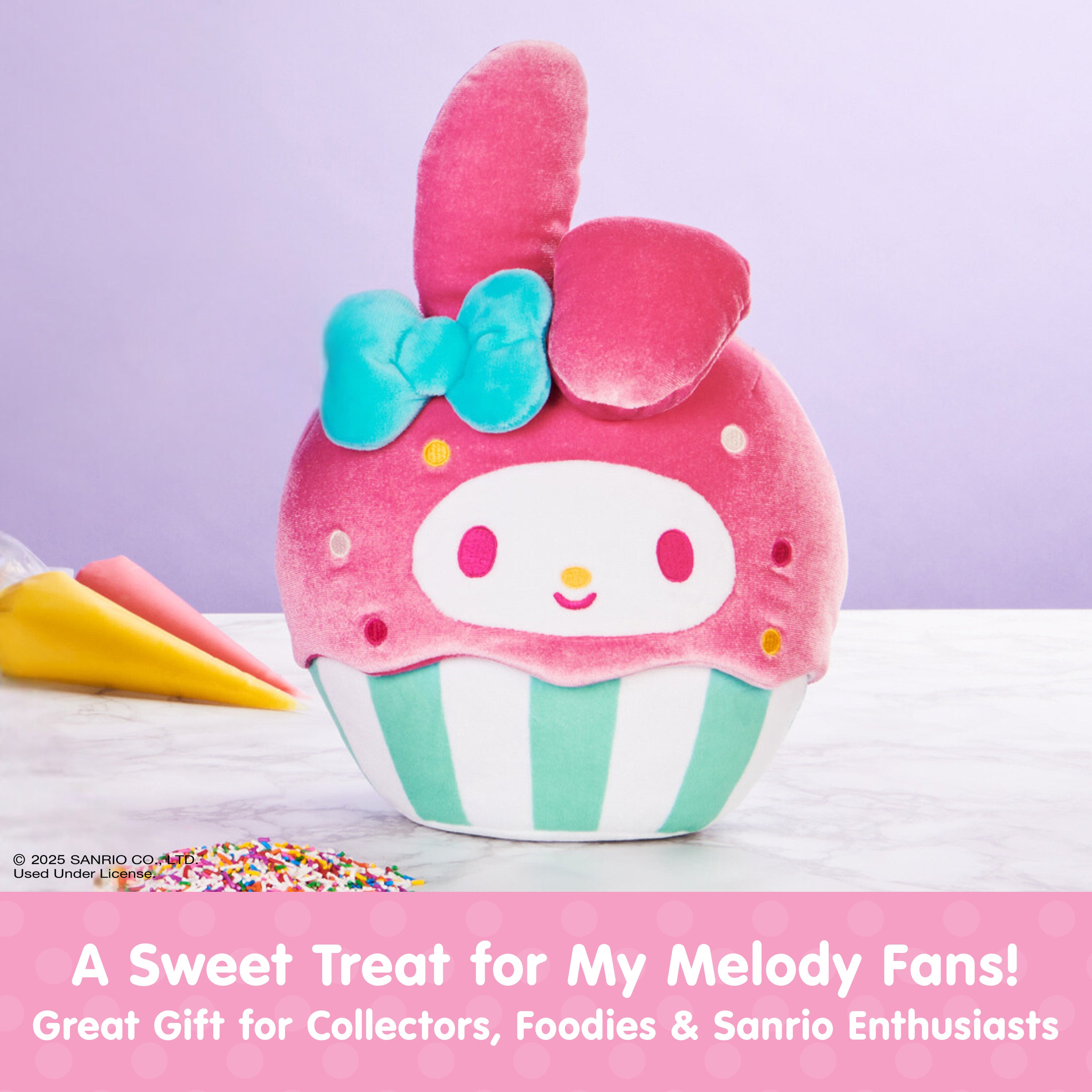 GUND Sanrio Hello Kitty and Friends My Melody Cupcake Plush, Stuffed Animal for Ages 1 and Up, Pink/White, 8”