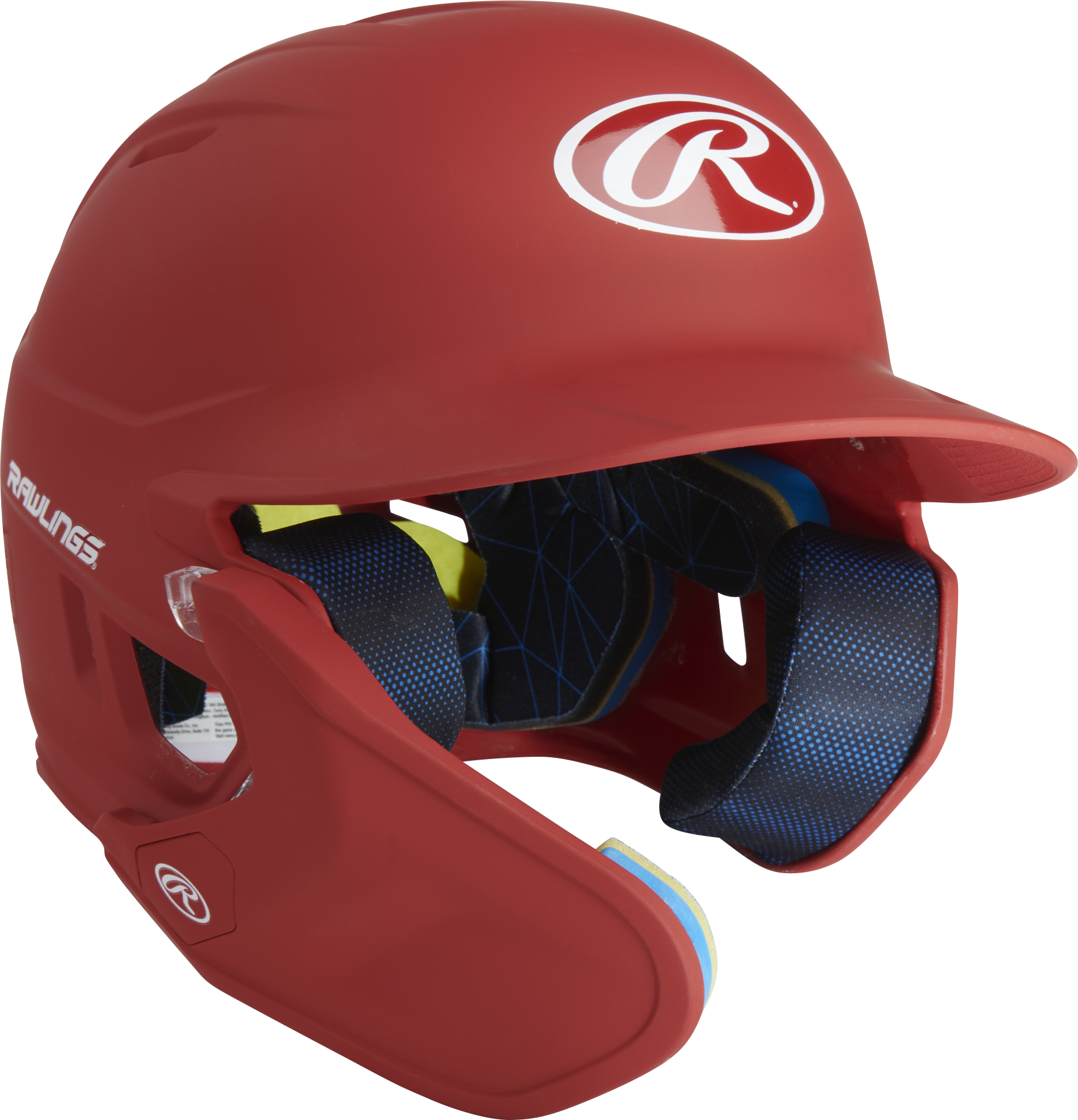 Rawlings Mach Adjust With Lhb Extension Matte Junior Batting Helmet - Scarlet