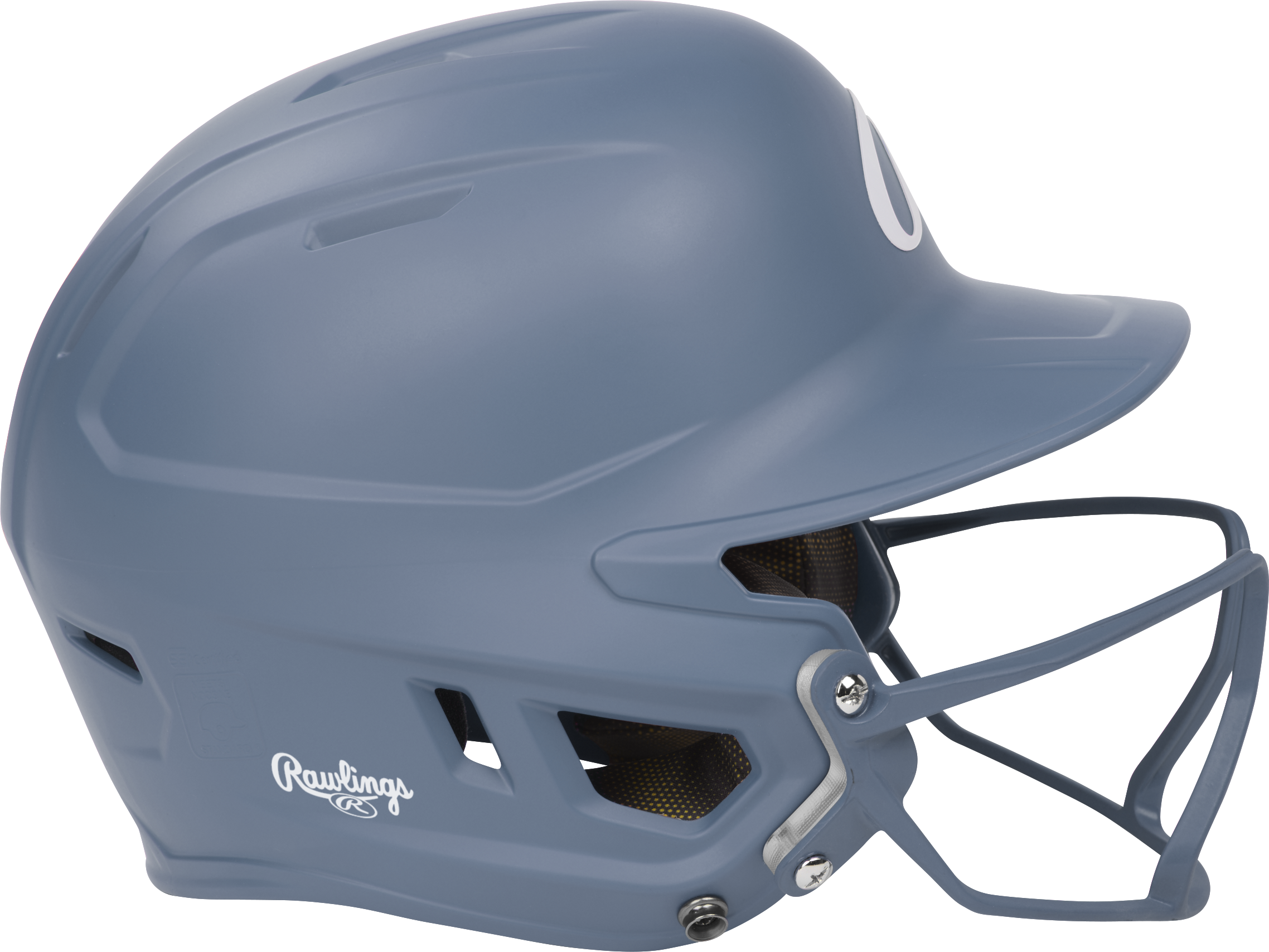 Rawlings Mach Hi-Viz Senior Matte Batting Helmet With Hi-Viz Face Guard - Columbia Blue