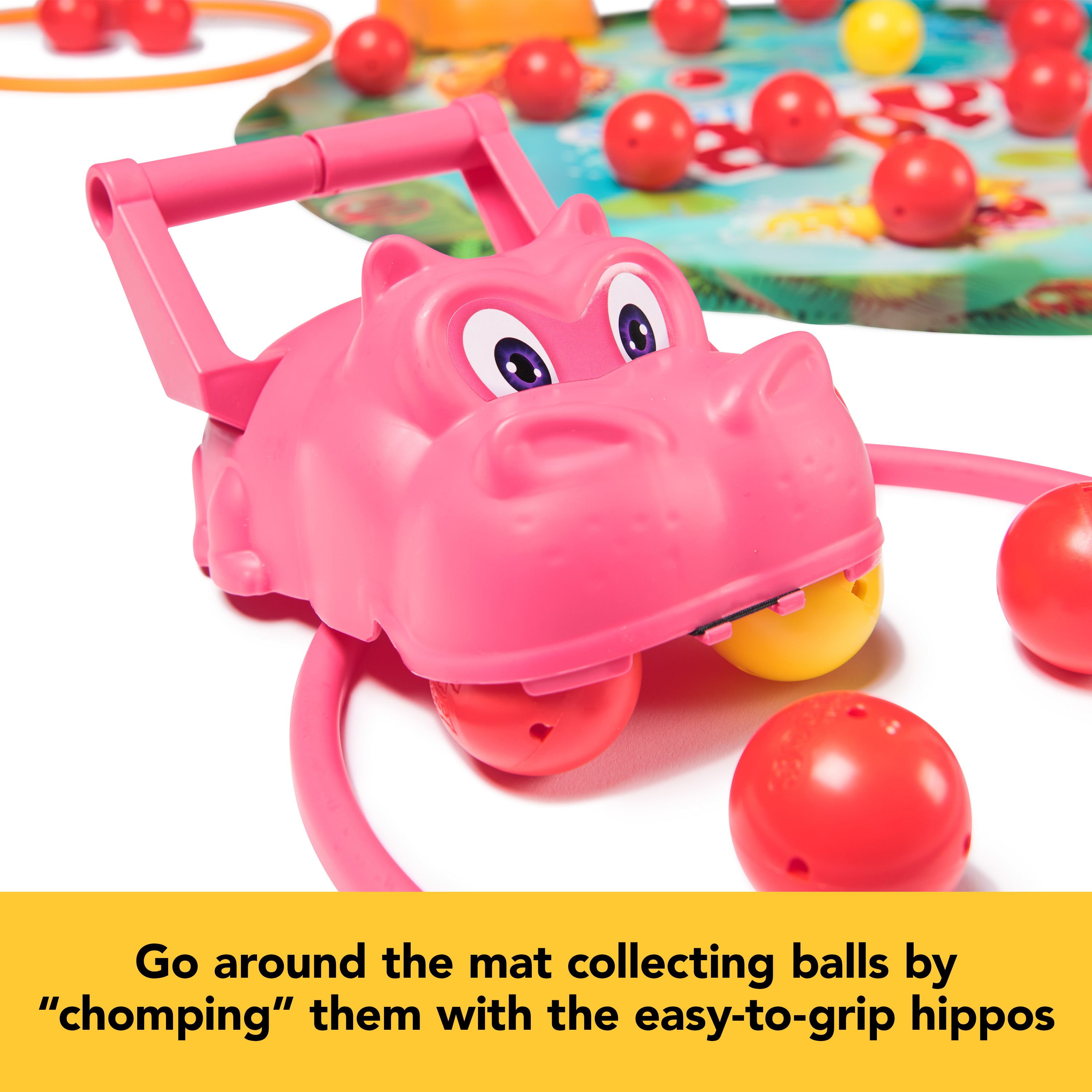Spin Master Games, Hungry Hungry Hippos Giant Edition, Family Board Game Indoor & Outdoor Fun Game with Big Oversized Gameboard, for Ages 4+