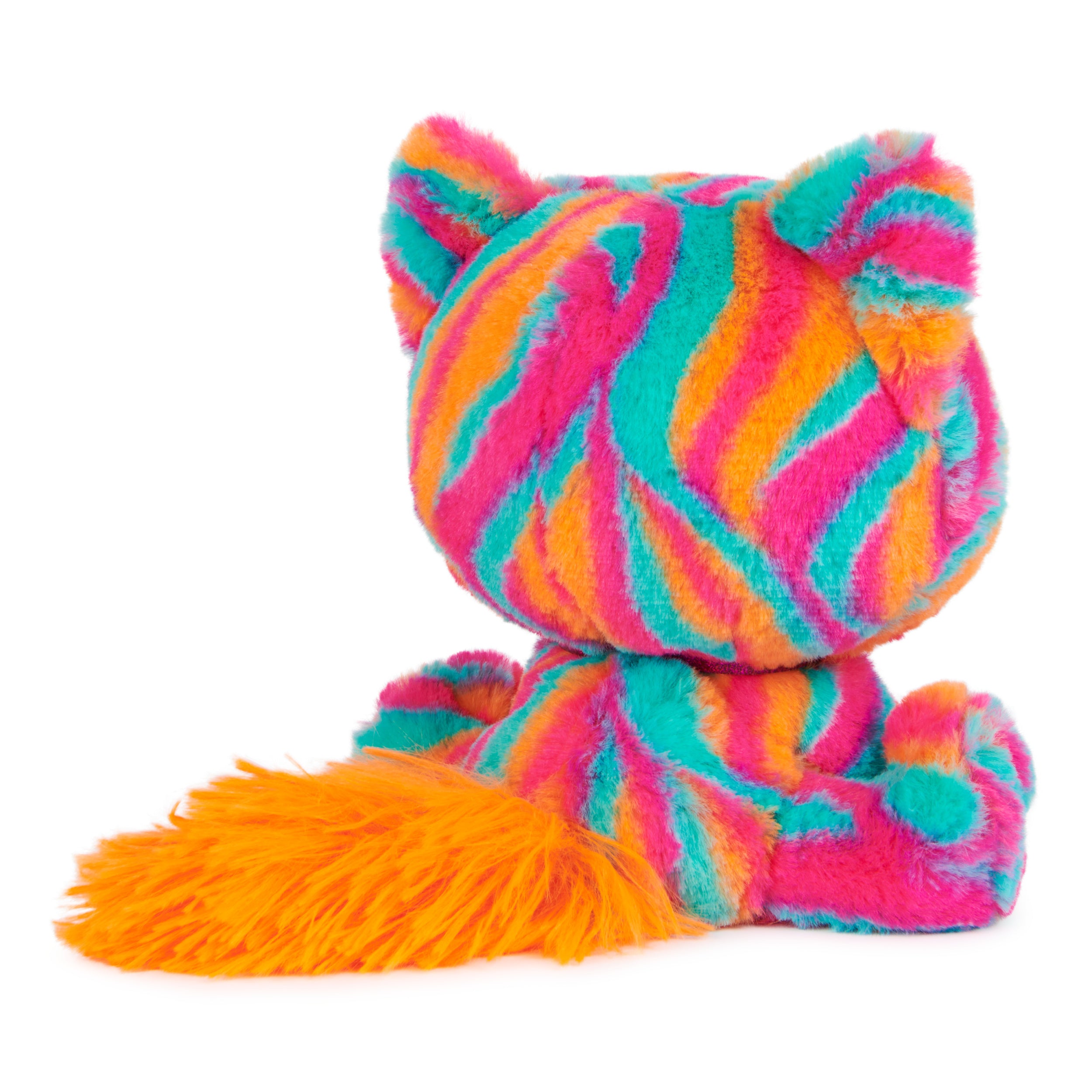 P.Lushes Designer Fashion Pets Emelia Vento Premium Cat Stuffed Animal, Pink and Blue, 6”