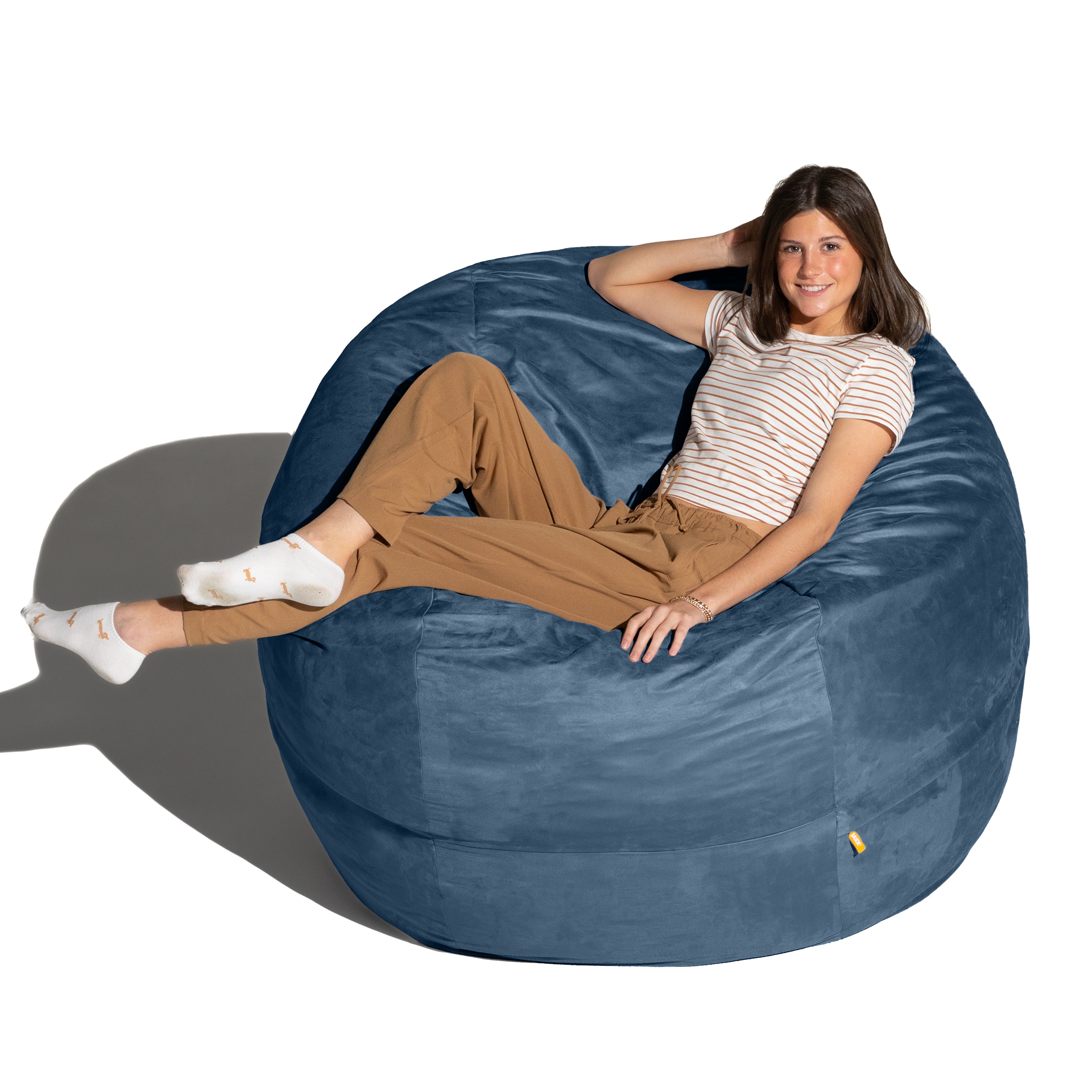 Jaxx Saxx 5 Foot Large Bean Bag w/ Removable Cover, Navy
