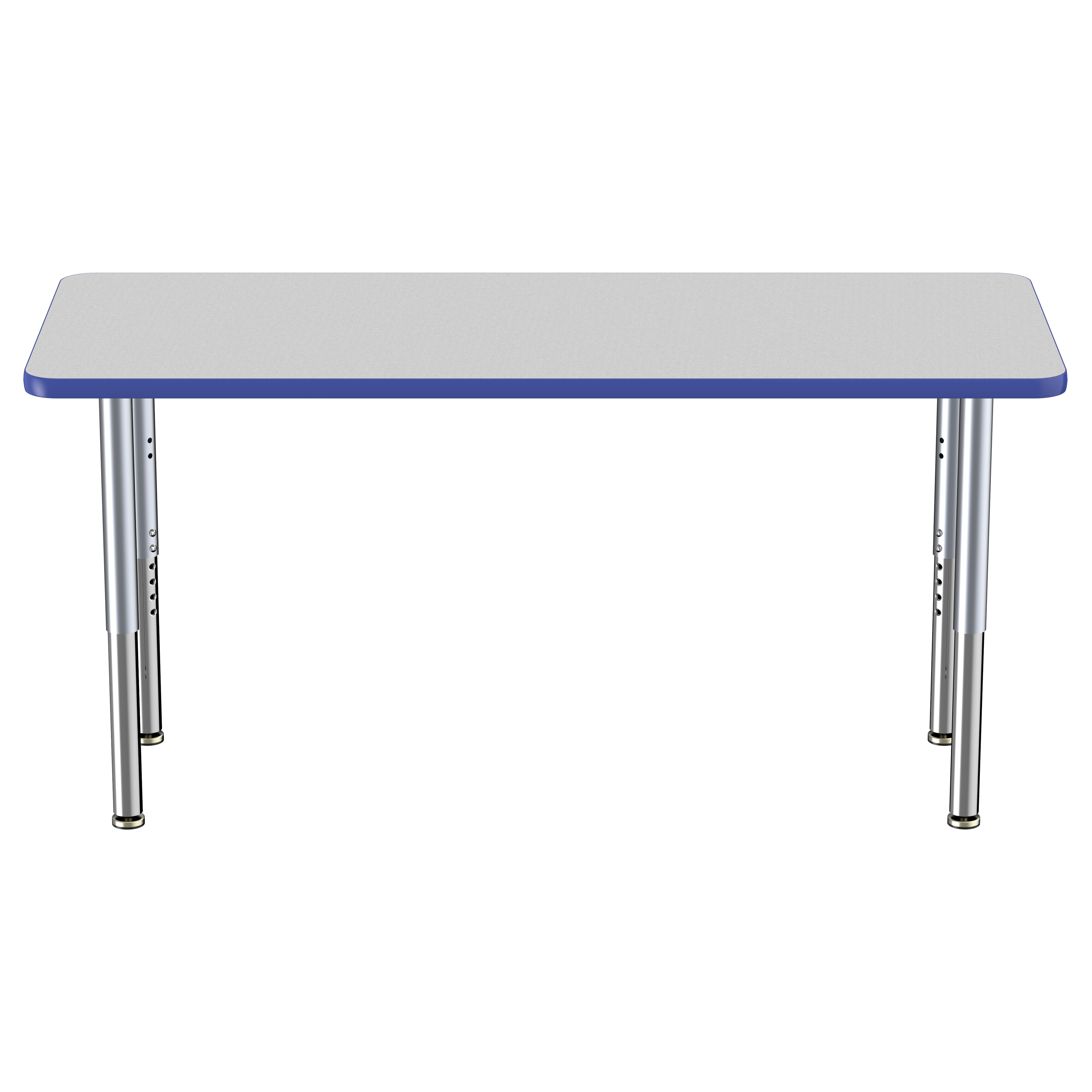 24" x 60" Rectangle Thermofused Activity Table with Adjustable Super Legs - Gray/Blue/Silver