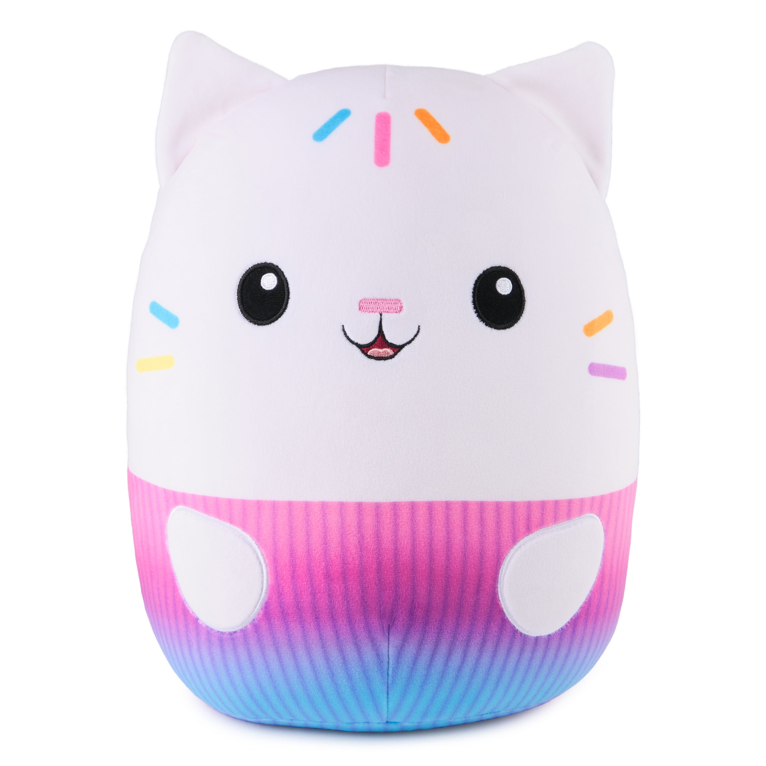 Gabby’s Dollhouse Official Cakey Cat Squishy Plush Toy, Cat Stuffed Animal, Squishy Toys for Ages 1 & Up, White, 12”