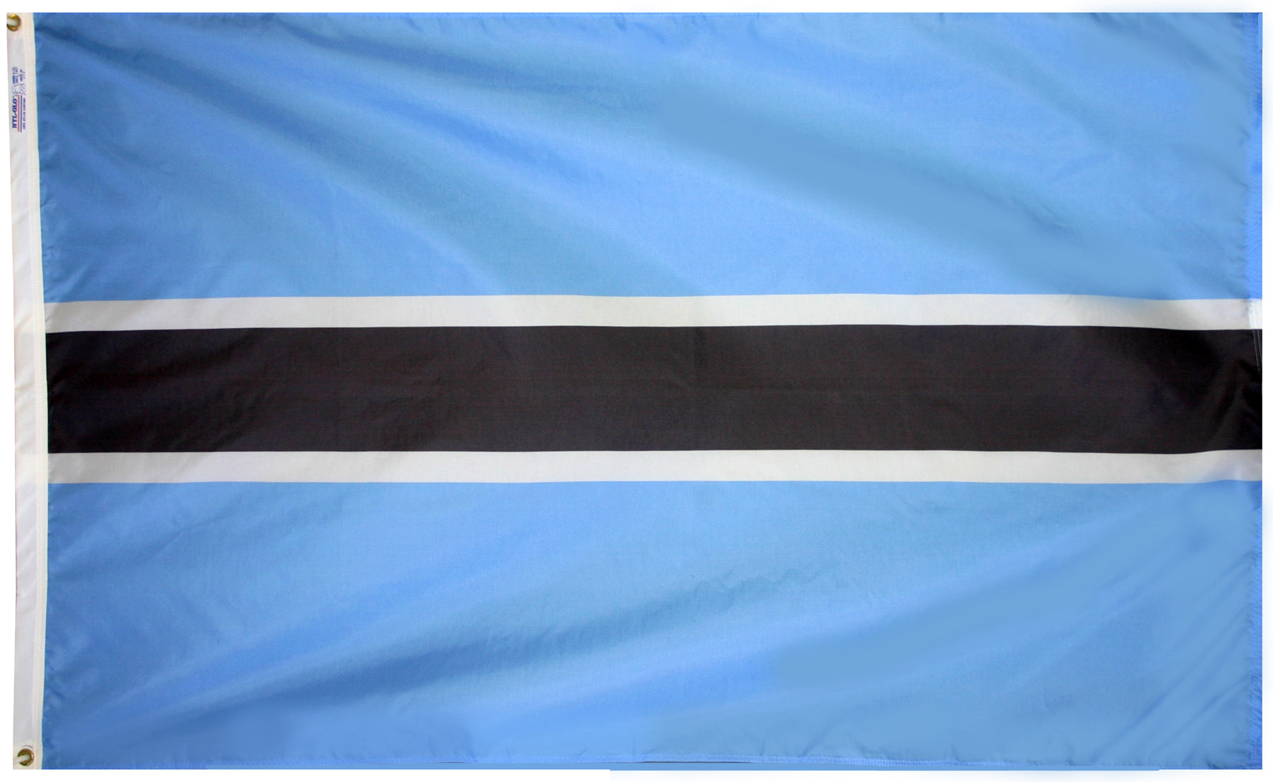 Botswana Flag 4x6 ft. Nylon SolarGuard Nyl-Glo 100% Made in USA to Official United Nations Design Specifications.