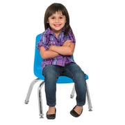 10" Stack Chair with Swivel Glides - Blue