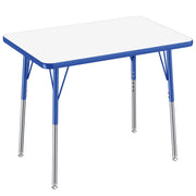 24" x 36" Rectangle Dry-Erase Activity Table with Adjustable Standard Swivel Glide Legs - Whiteboard/Blue