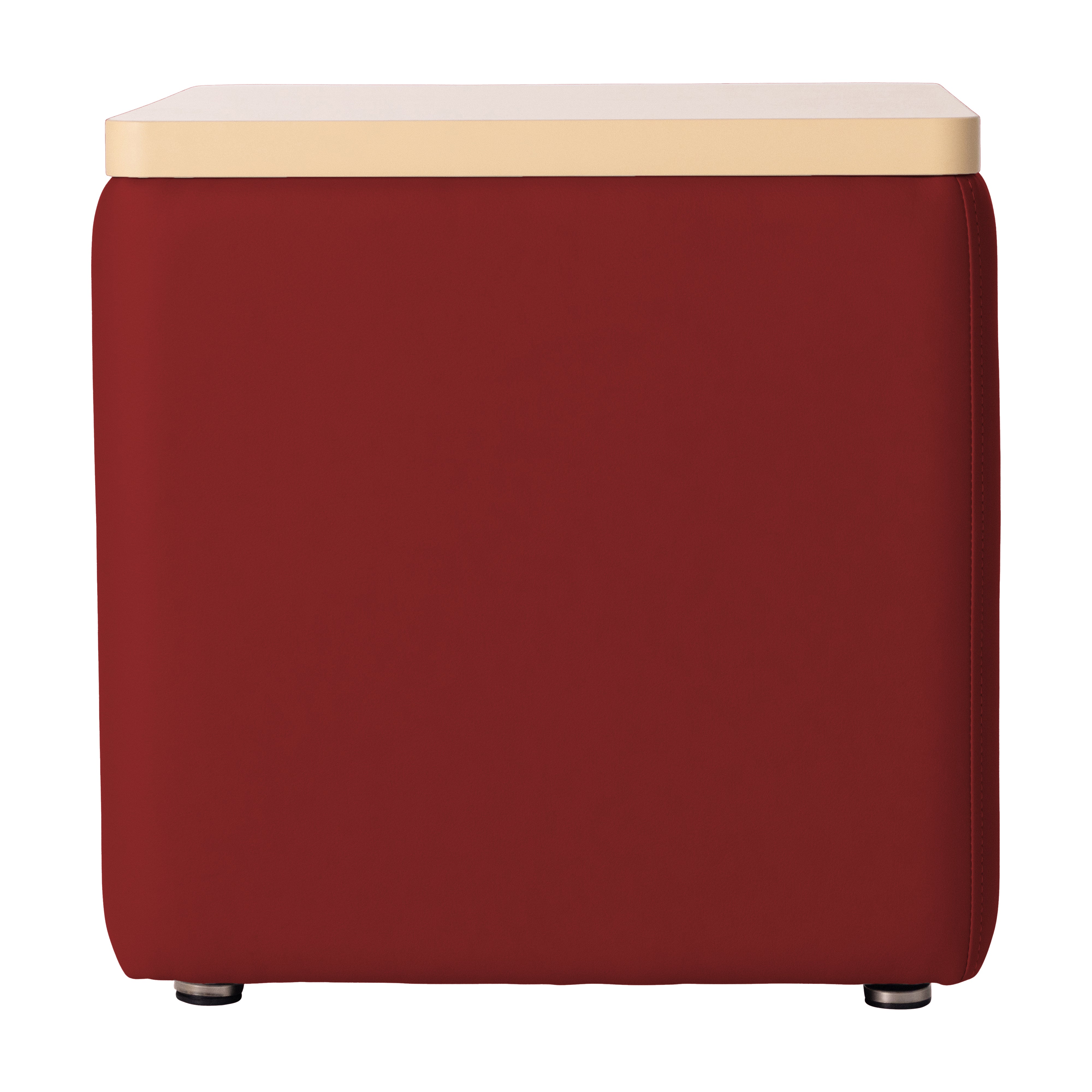 Pro Series Upholstered 18" x 18" Square Ottoman Table 18" Height - Crimson/Maple