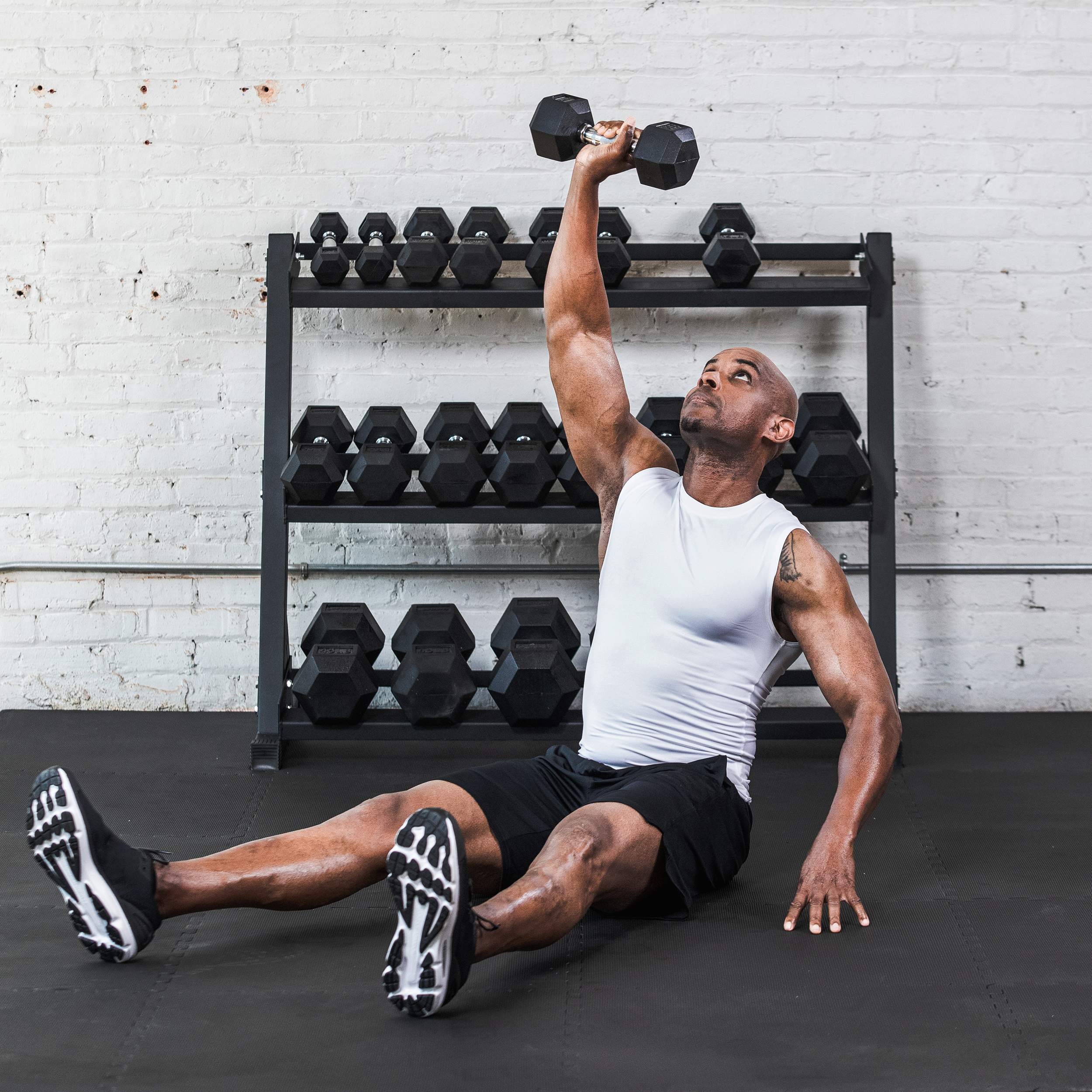Lifeline 200Lb Hex Rubber Dumbbell Set - 10Lb, 15Lb, 20Lb, 25Lb, 30Lb Set