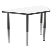 24" x 48" Trapezoid Dry-Erase Activity Table with Adjustable Super Legs - Whiteboard/Black