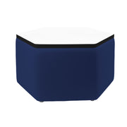 Pro Series Upholstered Hexagon Dry-Erase Ottoman Table 18" Height - Navy/Whiteboard