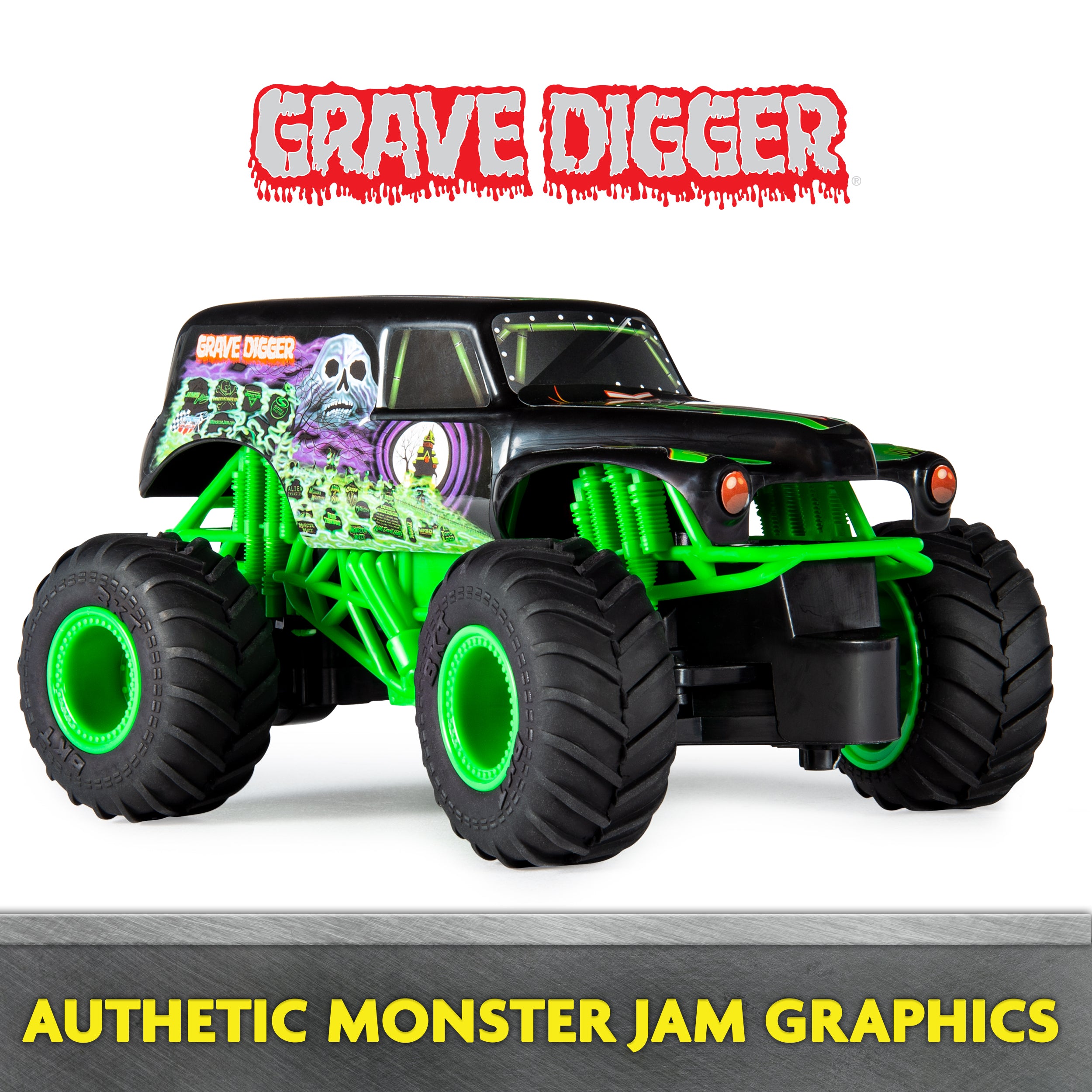 Monster Jam, Official Grave Digger Remote Control Monster Truck, 1:24 Scale, 2.4 GHz, Kids Toys for Boys and Girls Ages 4 and up