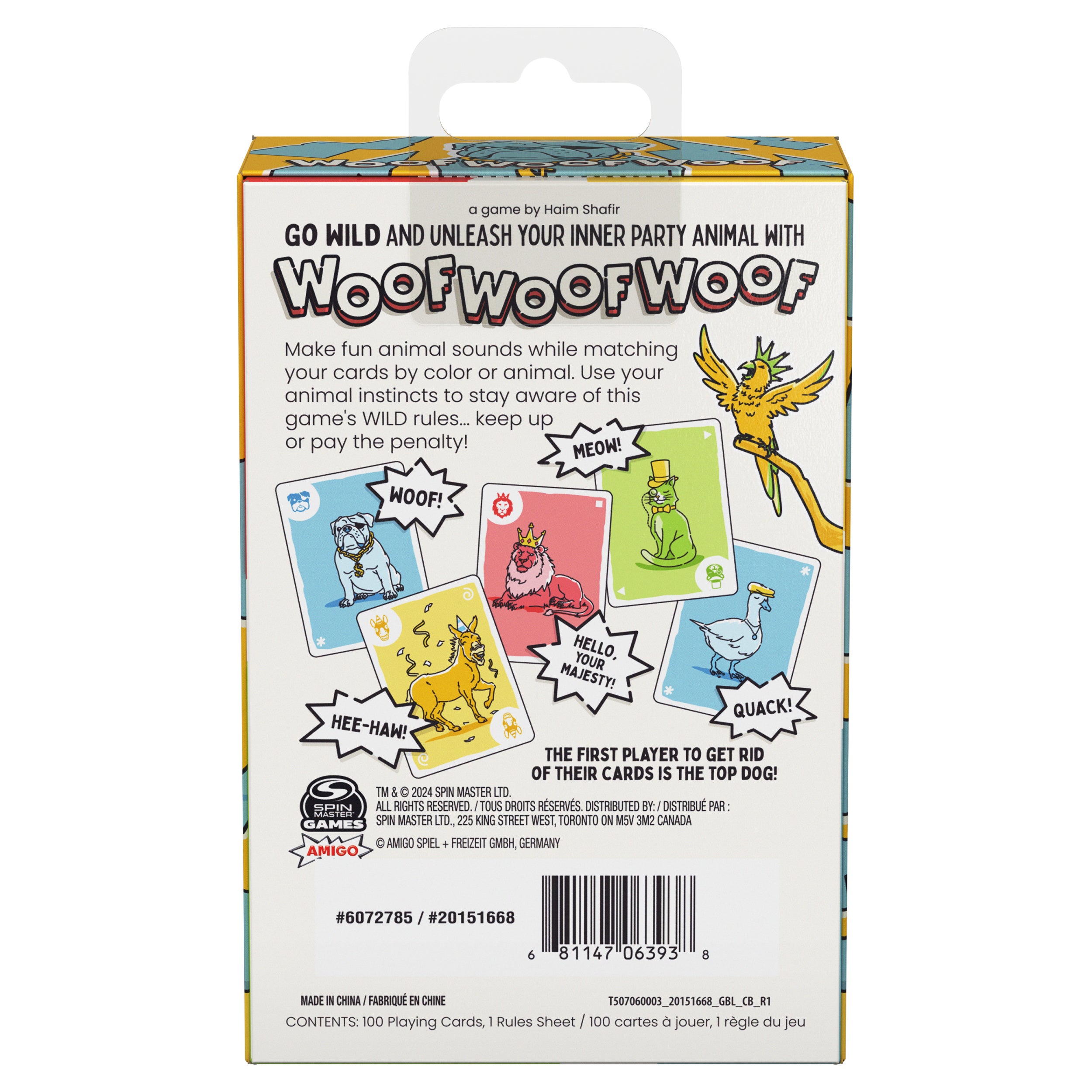 Spin Master Games, Woof Woof Woof: A Fast-Paced Classic Matching Card Game Battle Featuring Hilarious Animal Sounds , Fun Activity for Teens, Adults & Family Game Night, 2-8 Players, for Ages 7 & Up