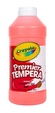 Crayola Fluorescent Paint, 16 oz Plastic Squeeze Bottle, Red, Kids Paint