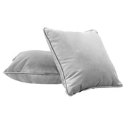 15" x 15" Square Microfiber Pillow with Piping, 2-Piece - Sterling