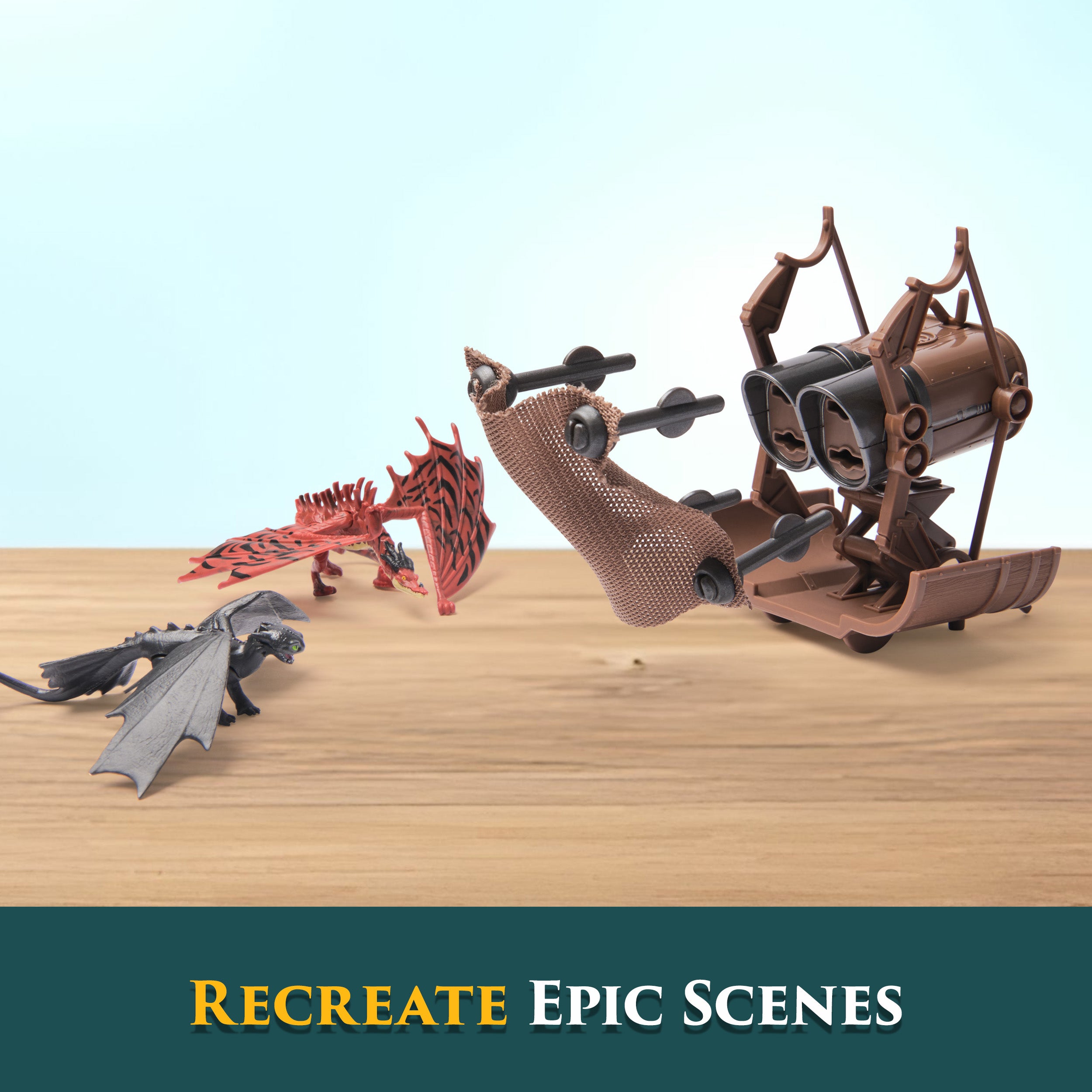 Dreamworks Dragons, 5-Pack Dragon Catcher Set with Hiccup’s Mangler Net Launcher, Kids Toys for Boys & Girls Ages 4 and up