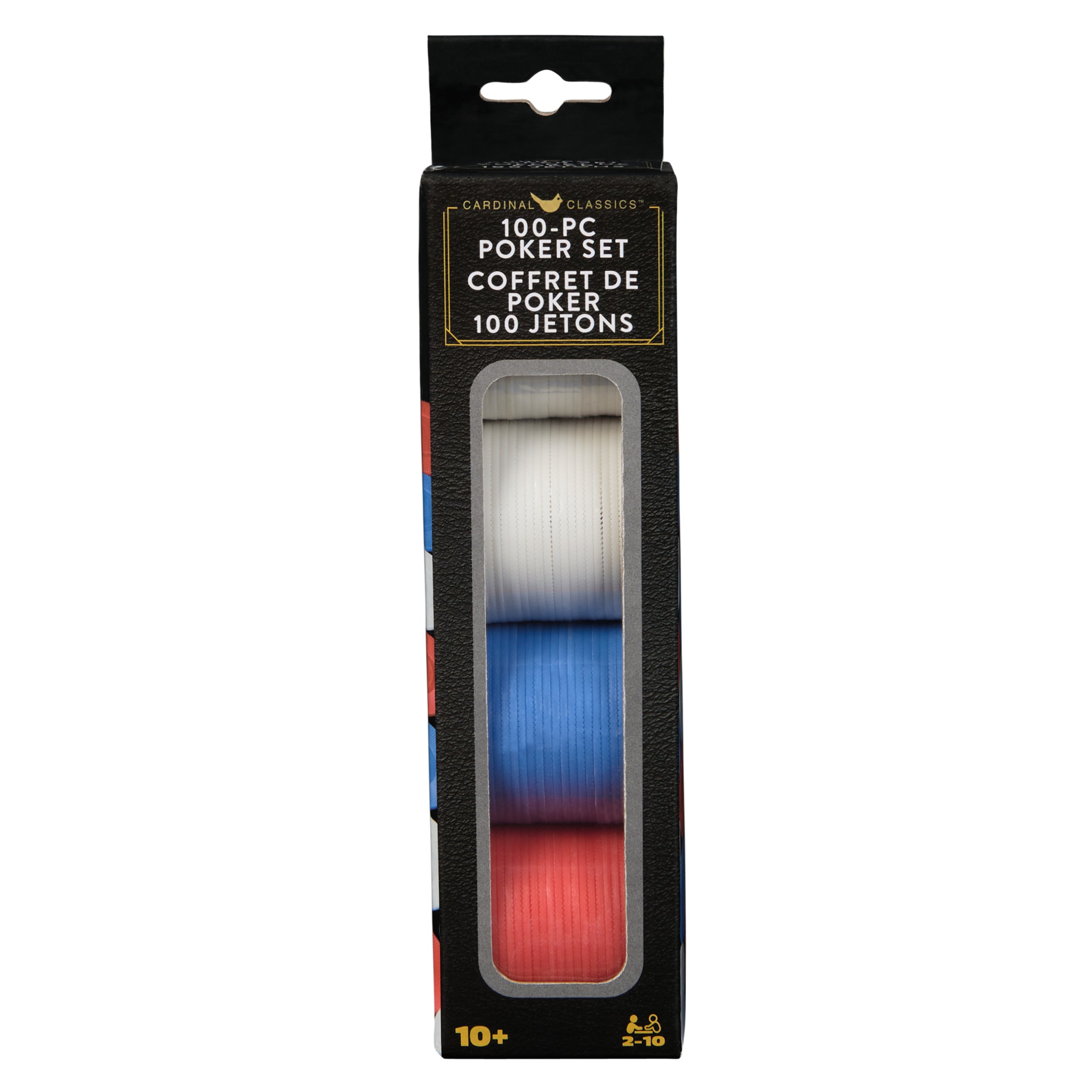 Spin Master Games, Cardinal Classics, 100-Piece Colored Poker Chips Set, for Families and Kids Ages 10 and up