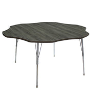 60" Flower La Madera Activity Table with Standard Legs - Gray Wood/Silver
