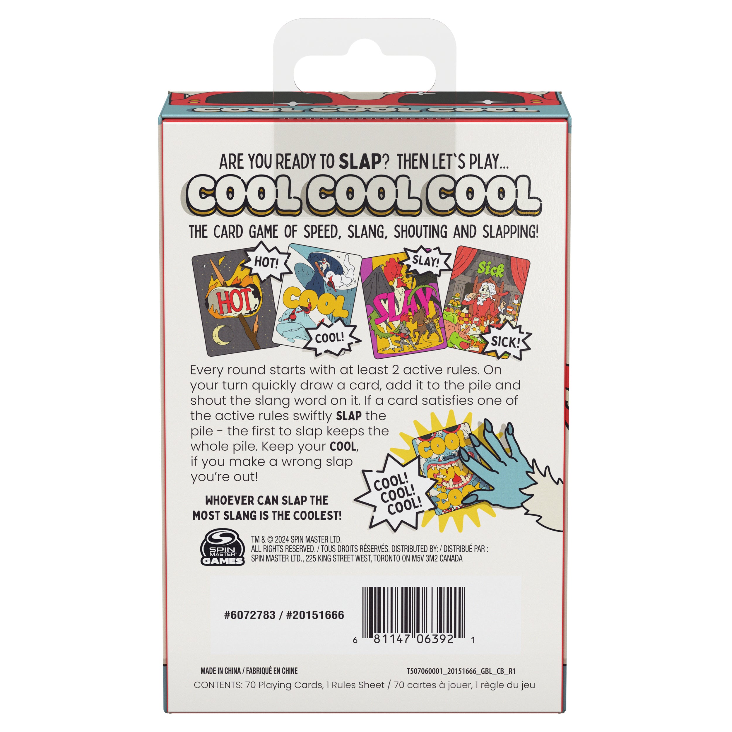 Spin Master Games, Cool Cool Cool The Card Game: A Fast-Paced Sick Card Slapping Battle, Fun Activity for Teens, Adults & Family Game Night, 2-6 Players, for Ages 7 & Up