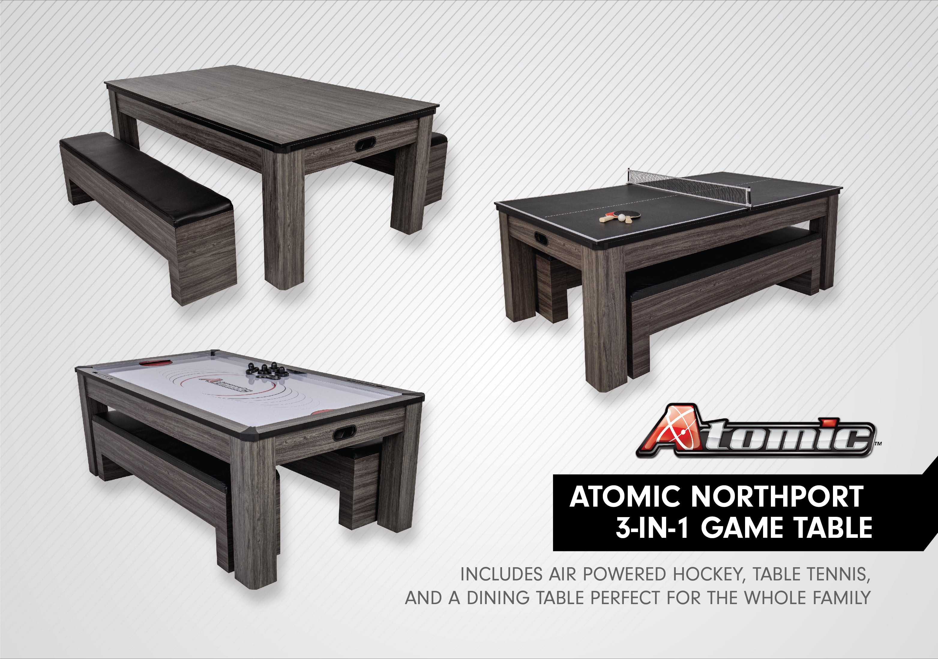 Atomic Northport 3-in-1 Air Hockey Dining Table