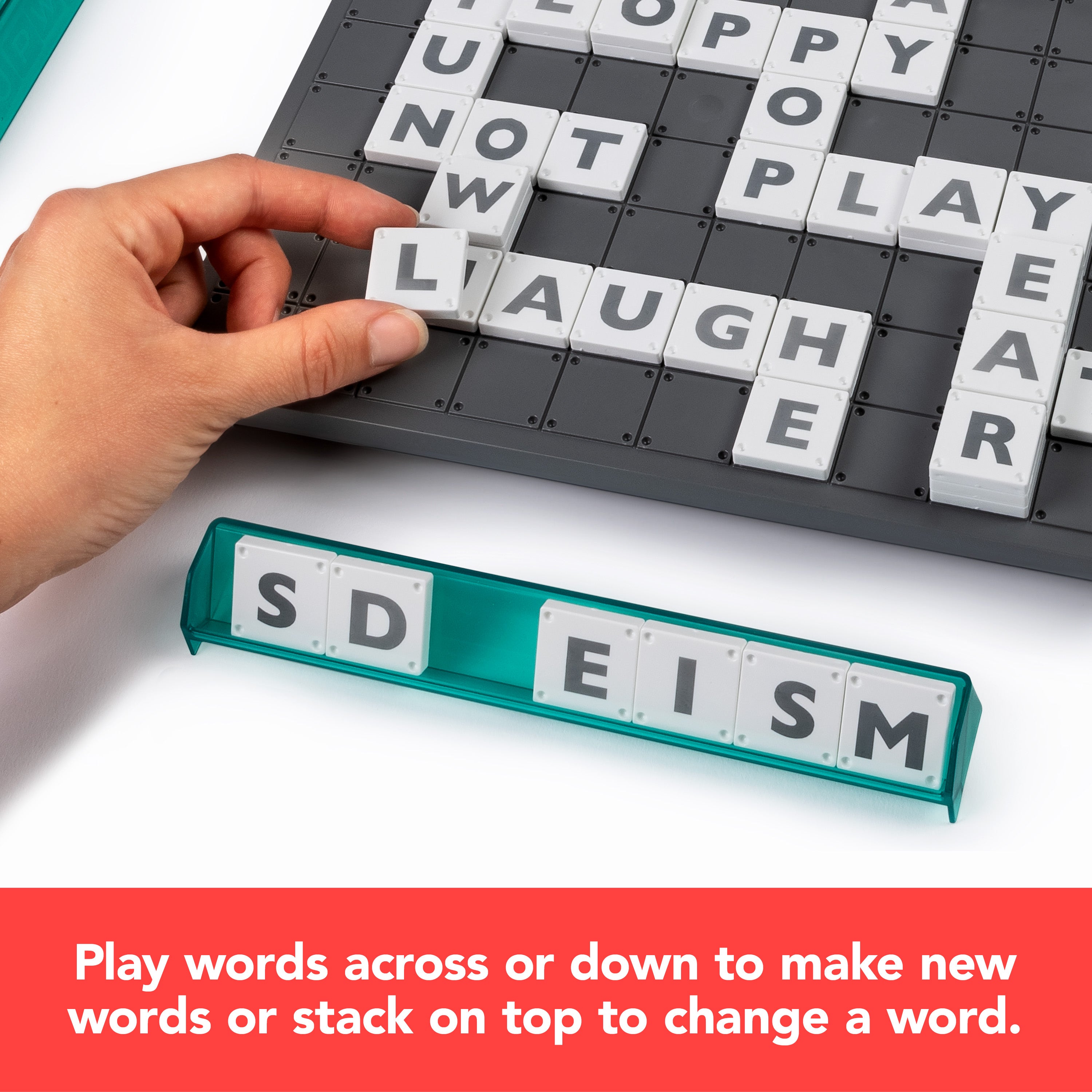 Spin Master Games, Upwords, The Stackable Word Game: 2023 Edition, Includes Rotating Board & Letter Tiles, Classic Crossword Activity for Kids & Family, 3-6 Players, for Ages 8+