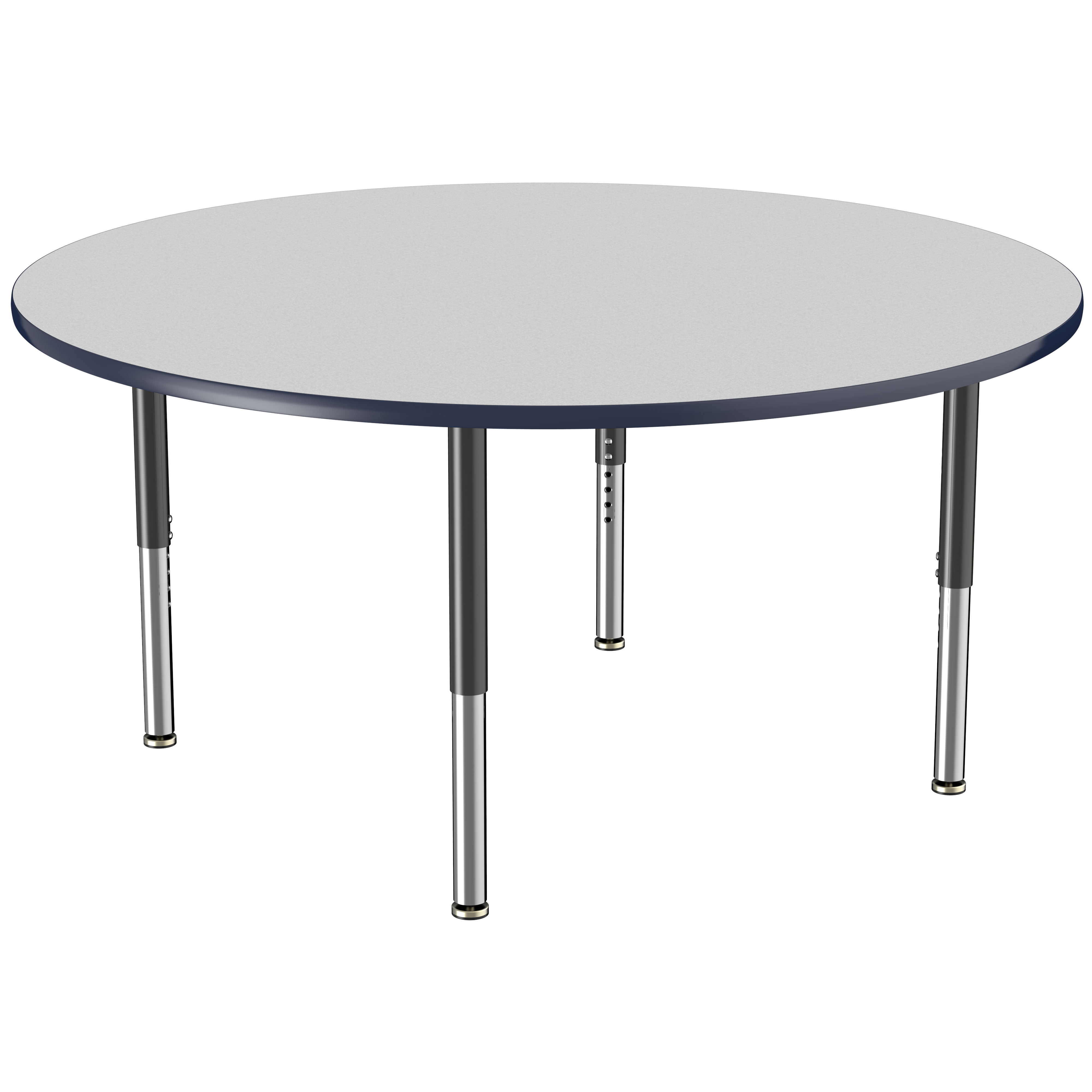 60" Round T-Molding Activity Table with Adjustable Super Legs - Gray/Navy/Black