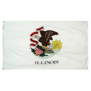 Illinois State Flag 2x3 ft. Nylon SolarGuard Nyl-Glo 100% Made in USA to Official State Design Specifications.