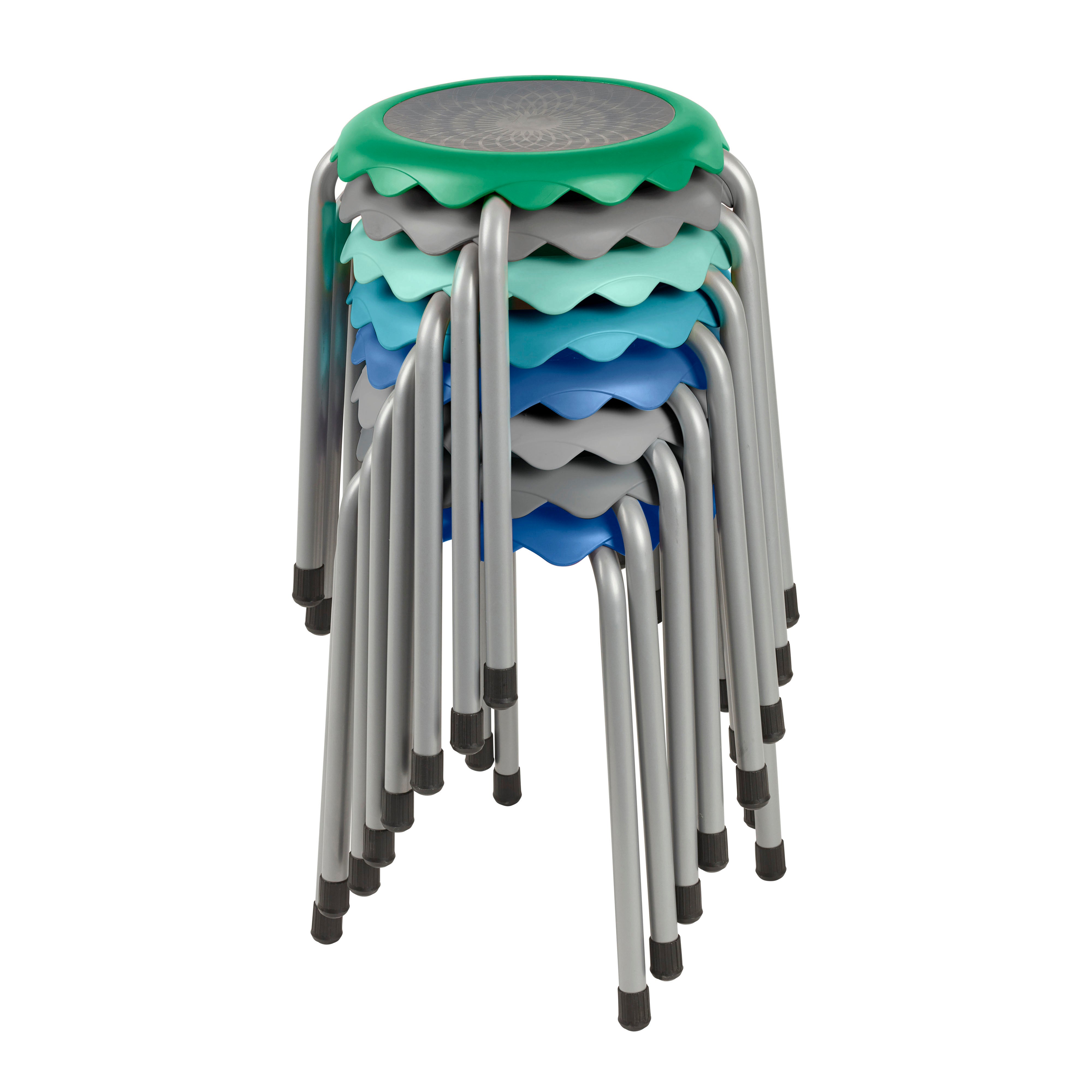 Daisy Stackable Stool Set 8-Piece - Contemporary