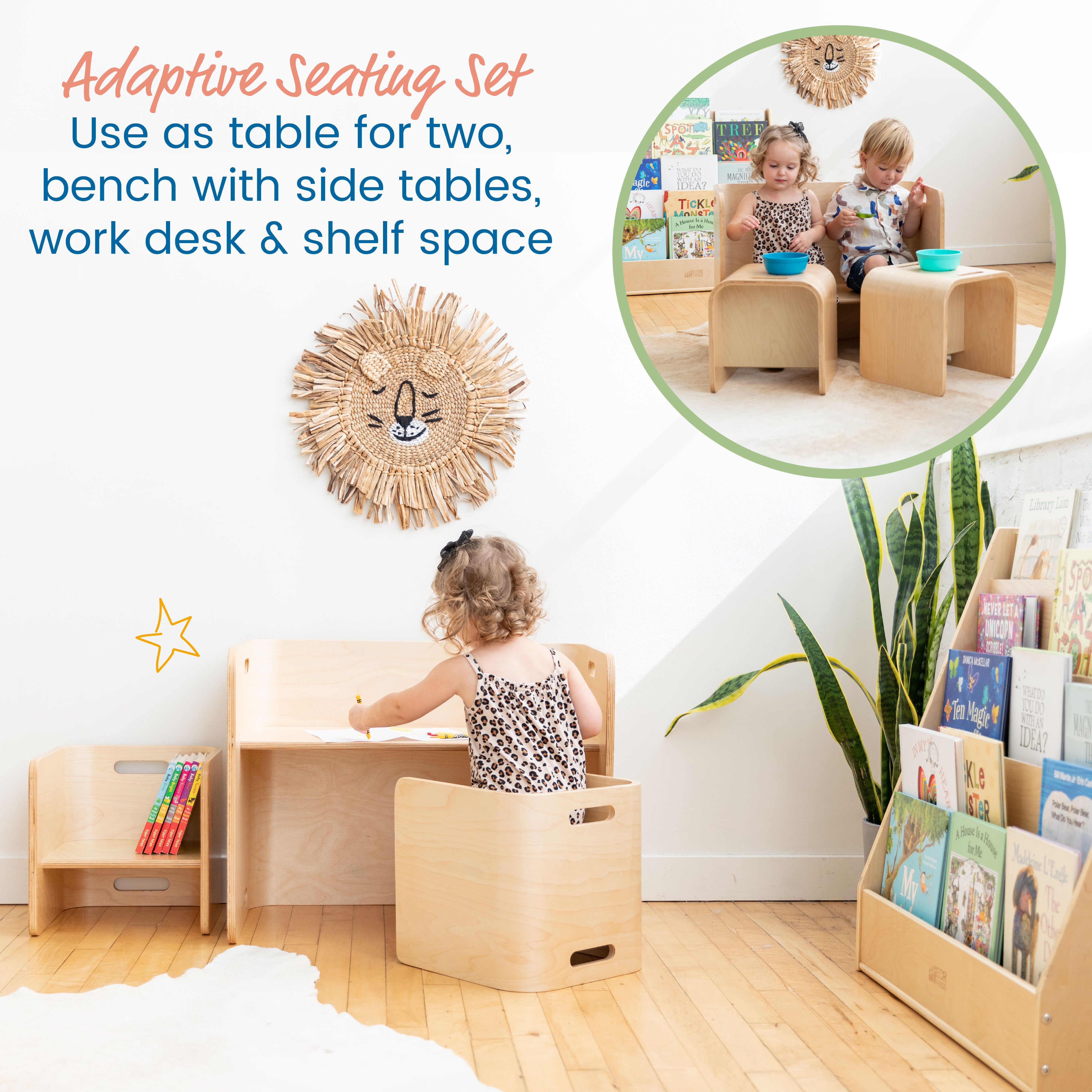 Bentwood Multipurpose Table and Chair Set - Natural