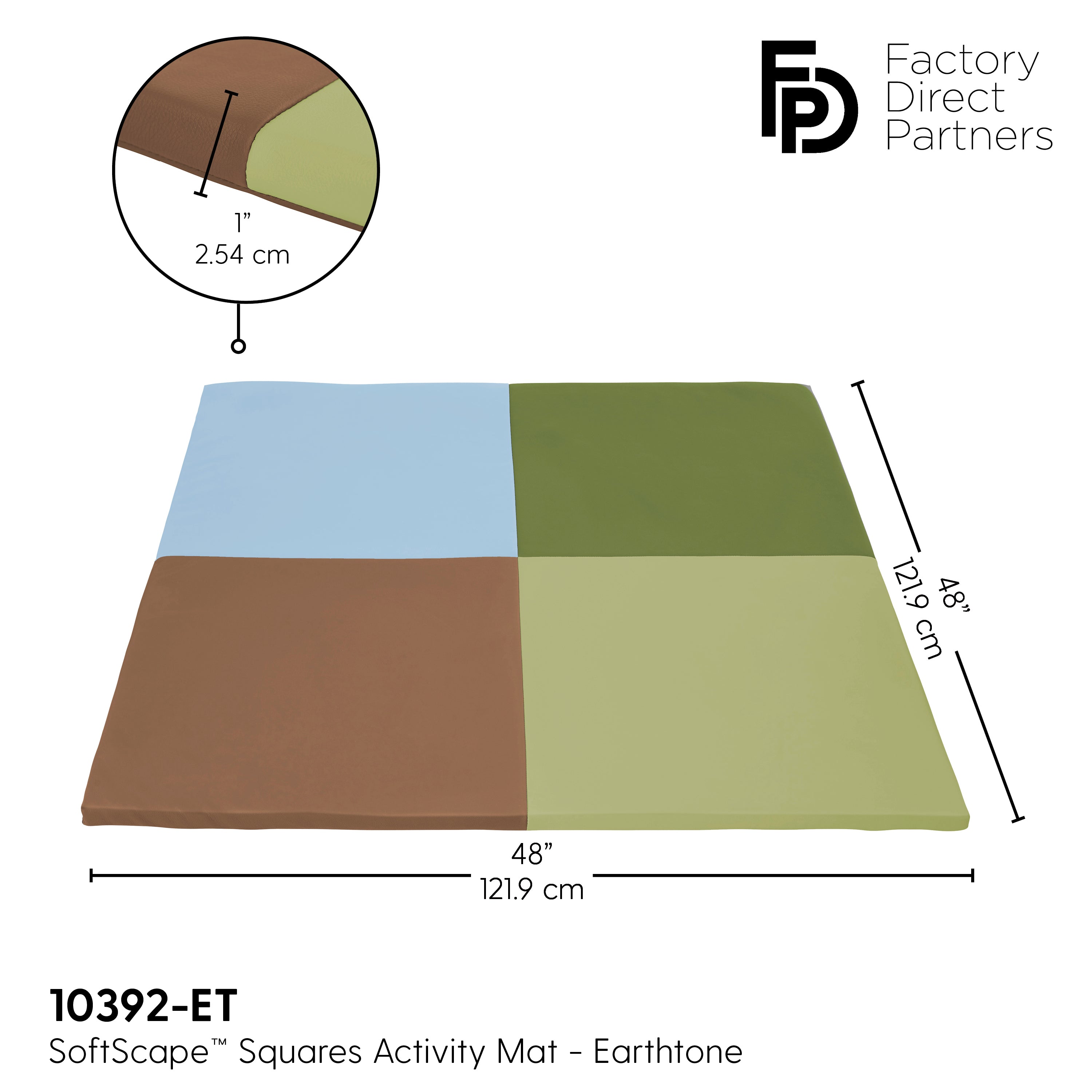 SoftScape Squares Activity Mat - Earthtone