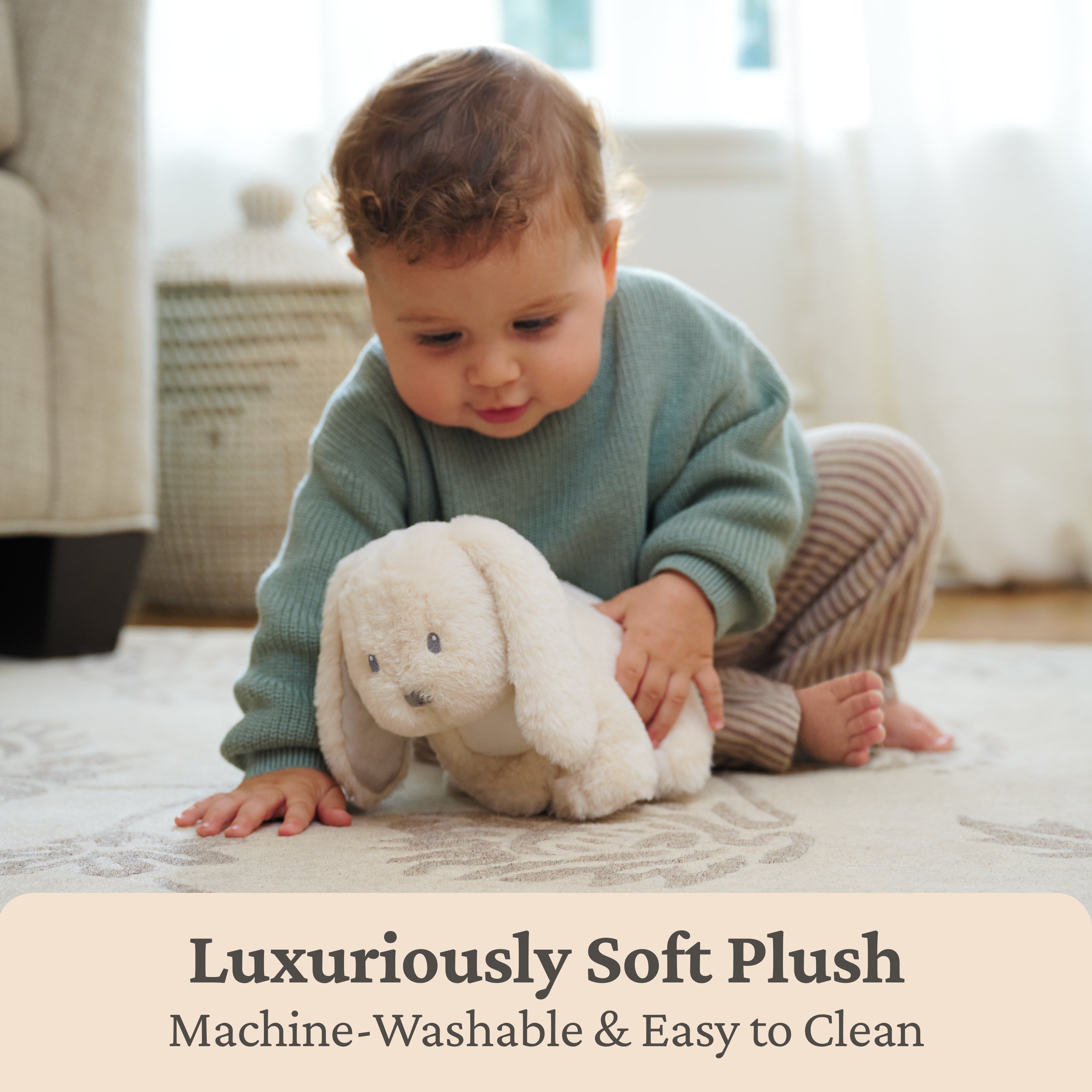 Baby GUND Clover Bunny Plush, Bunny Stuffed Animal for Babies and Toddlers, Cream, 10”