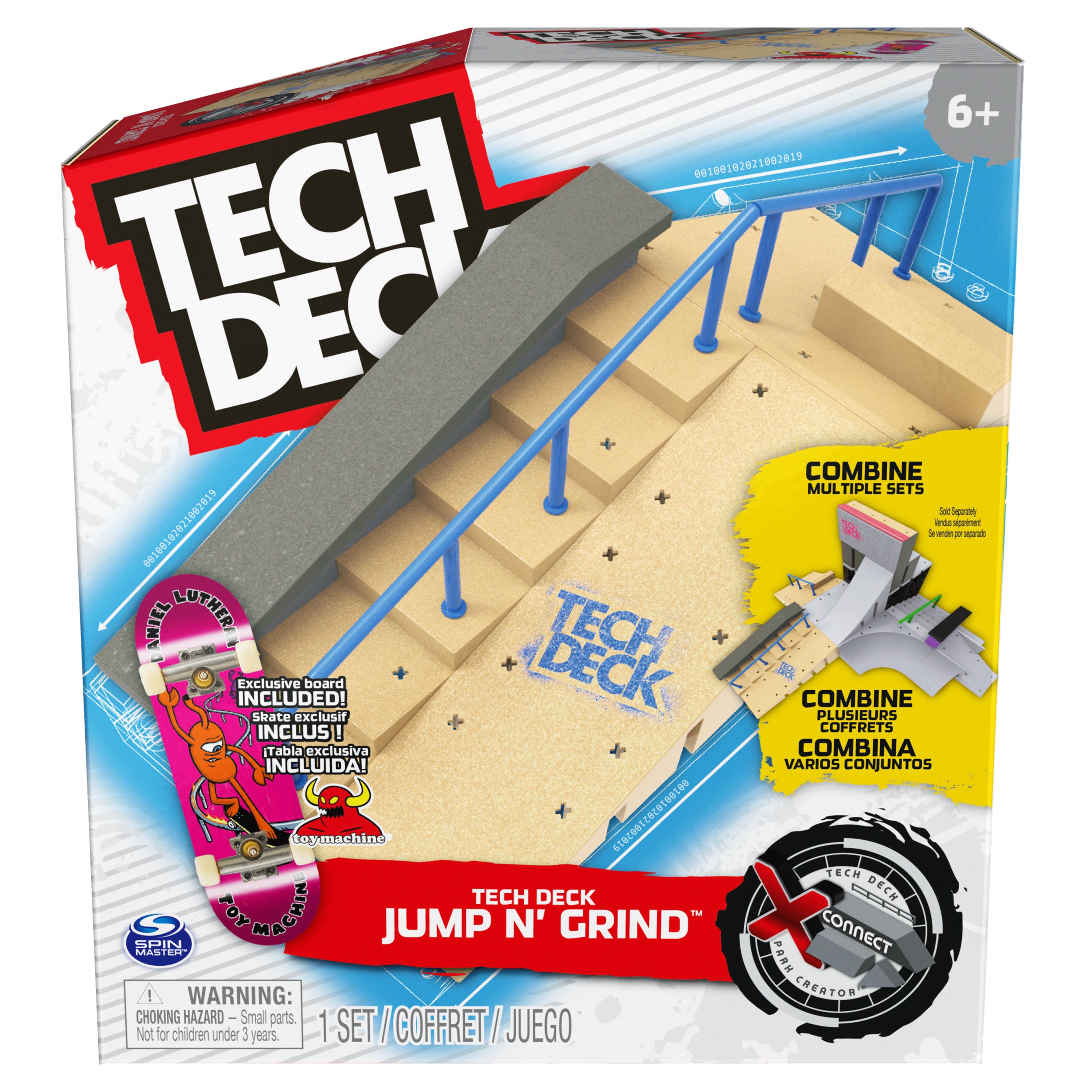Tech Deck, Jump N’ Grind X-Connect Park Creator, Customizable and Buildable Ramp Set with Exclusive Fingerboard, Kids Toy for Ages 6 and up
