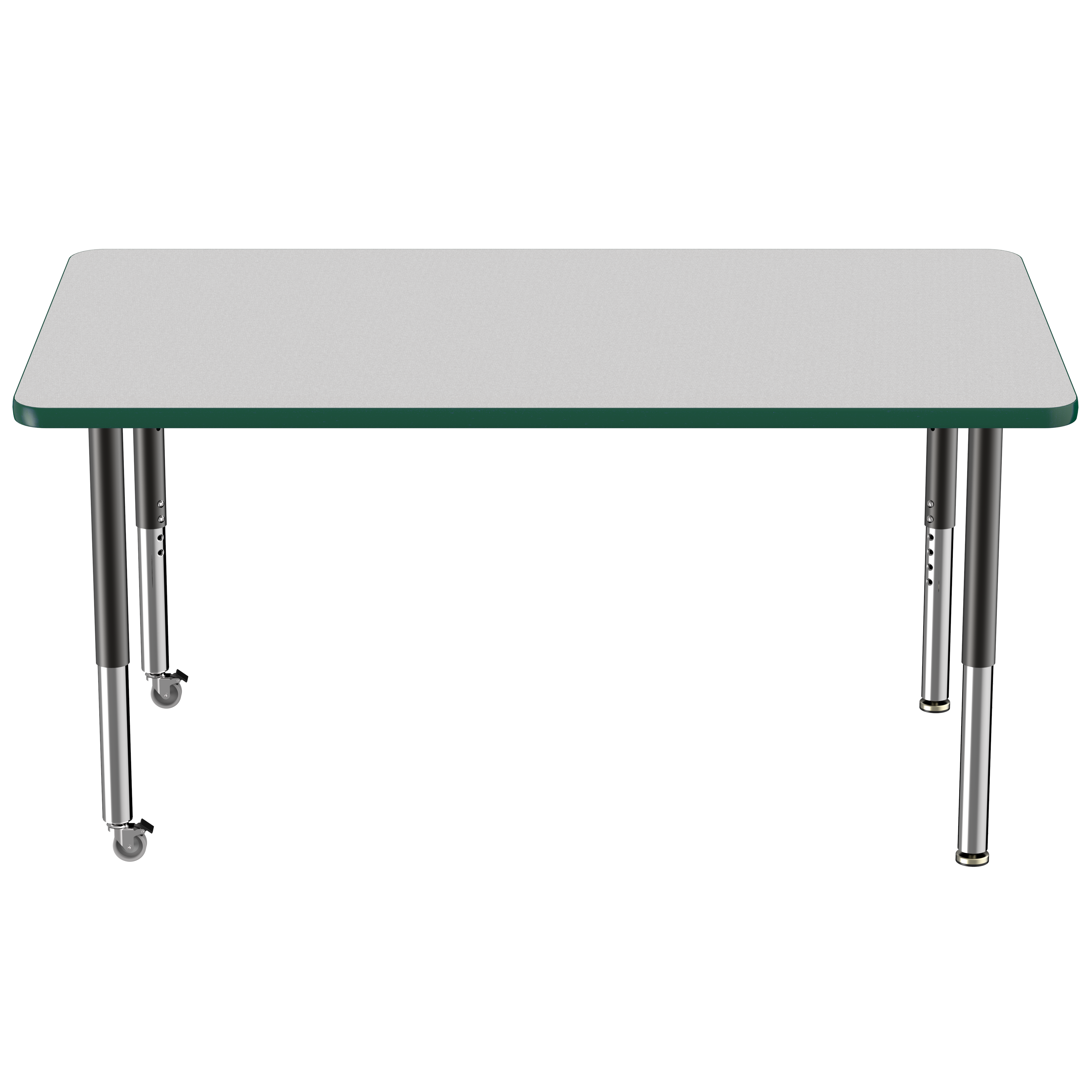 36" x 60" Rectangle T-Molding Activity Table with Adjustable Super Legs - Gray/Green/Black
