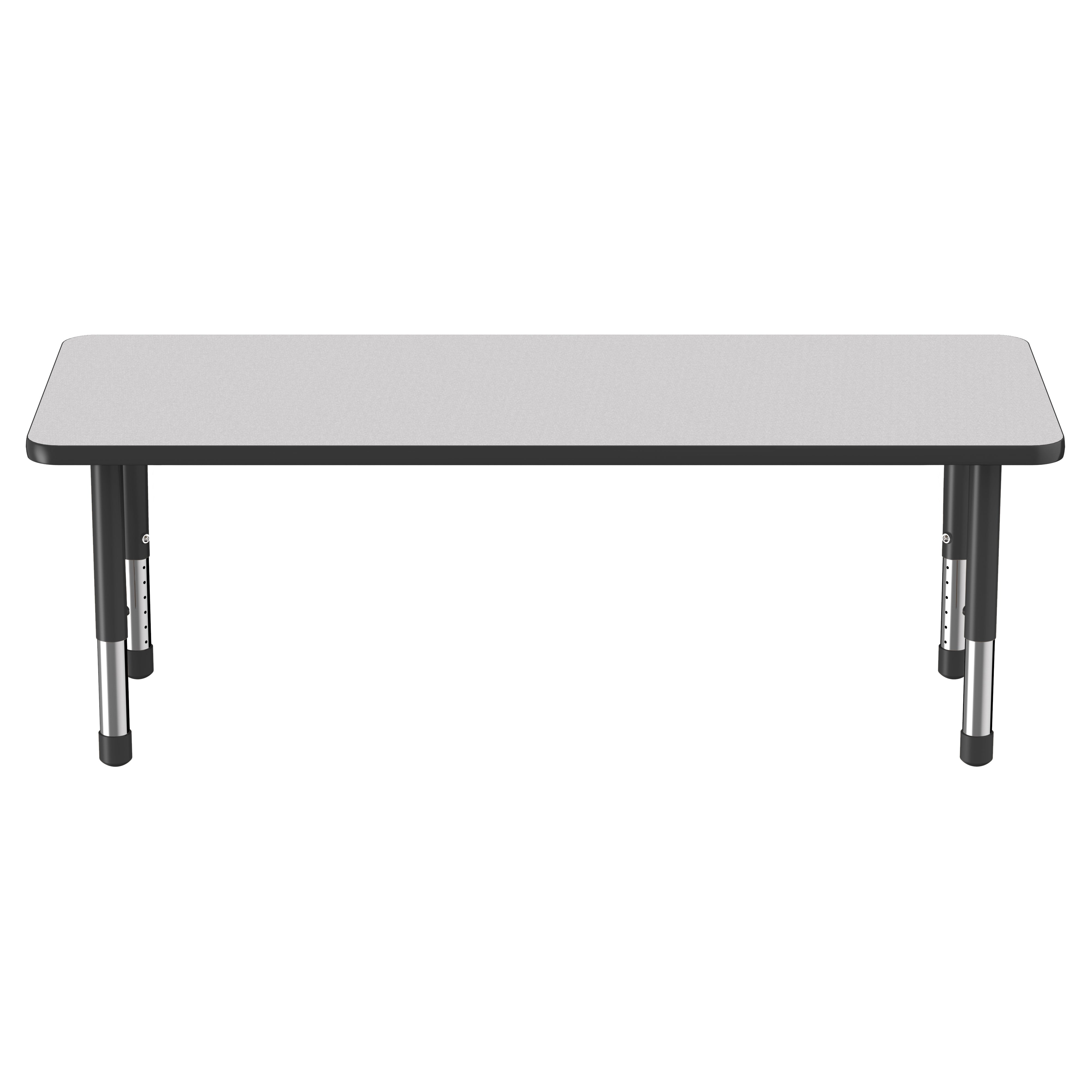 24" x 60" Rectangle Thermofused Activity Table with Adjustable Chunky Legs - Gray/Black