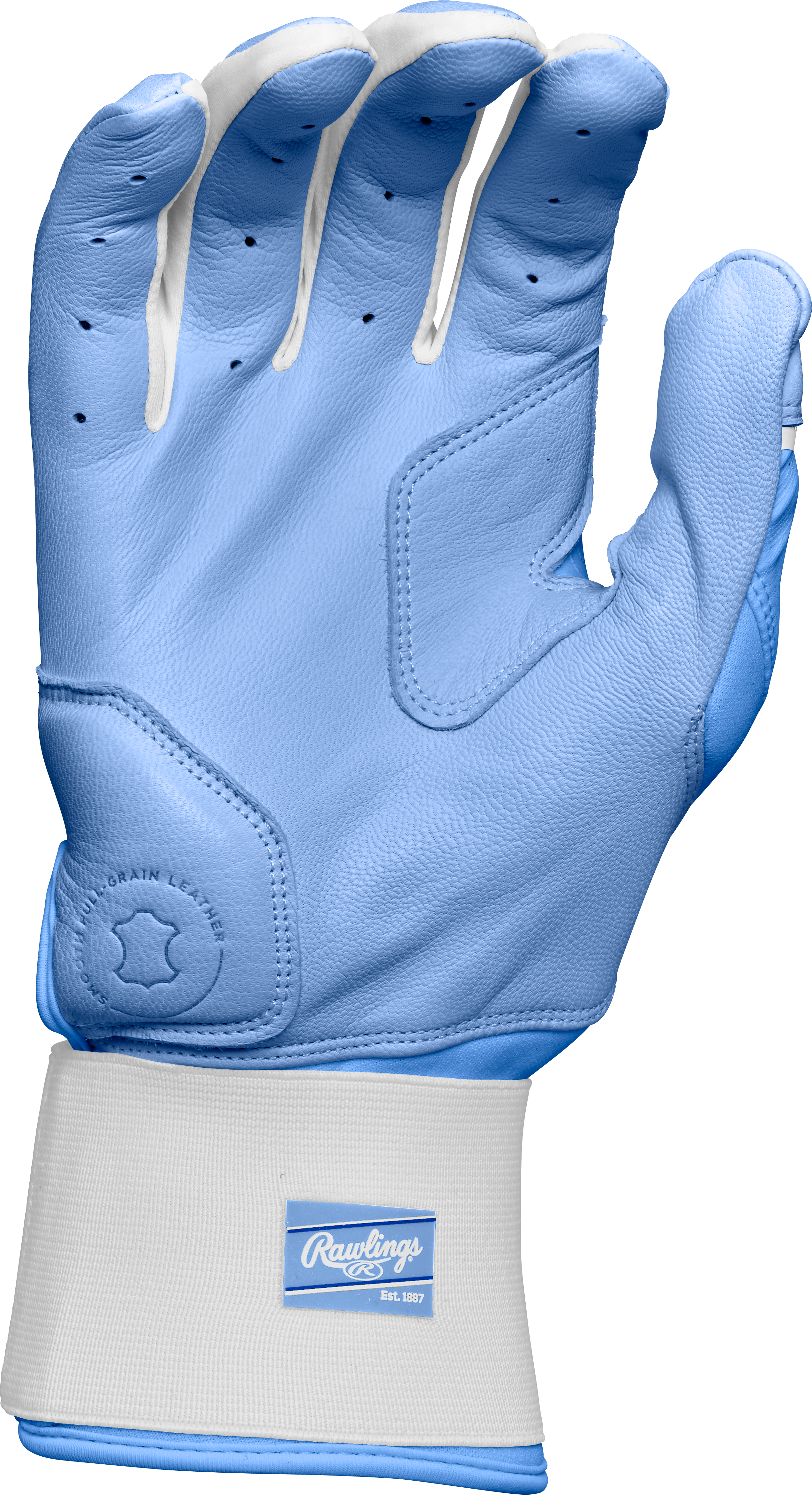Rawlings Youth Workhorse Compression Strap Batting Gloves - Large - Columbia Blue